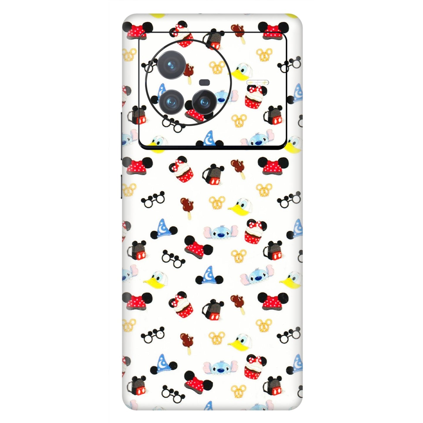 VIVO Z/V/X/T/U/S Series Phone Skins (All Models) - Minnie Mouse & Donald Doodles s - 3D Embossed Finish (L-194) Vivo X80 (5G)