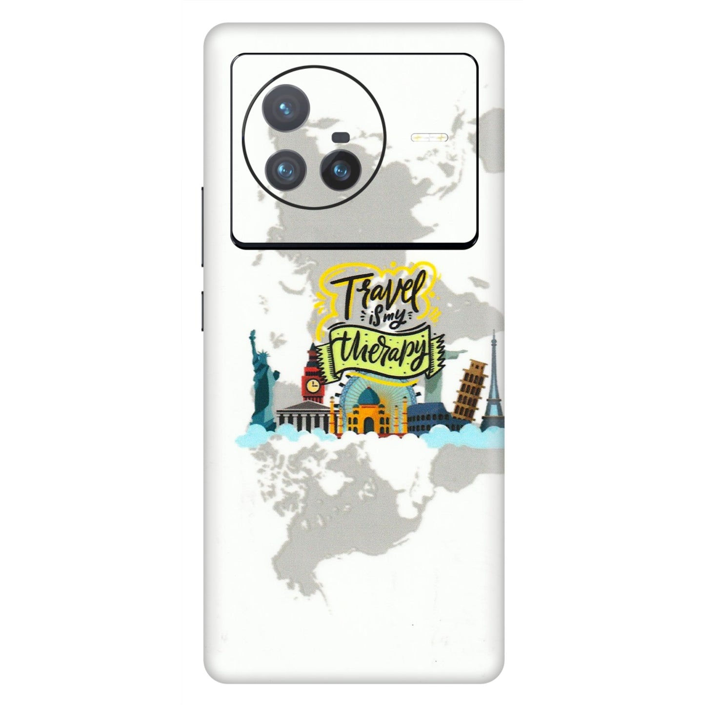 VIVO Z/V/X/T/U/S Series Phone Skins (All Models) - Travel Therapy - 3D Embossed Finish (L-199) Vivo X80 (5G)