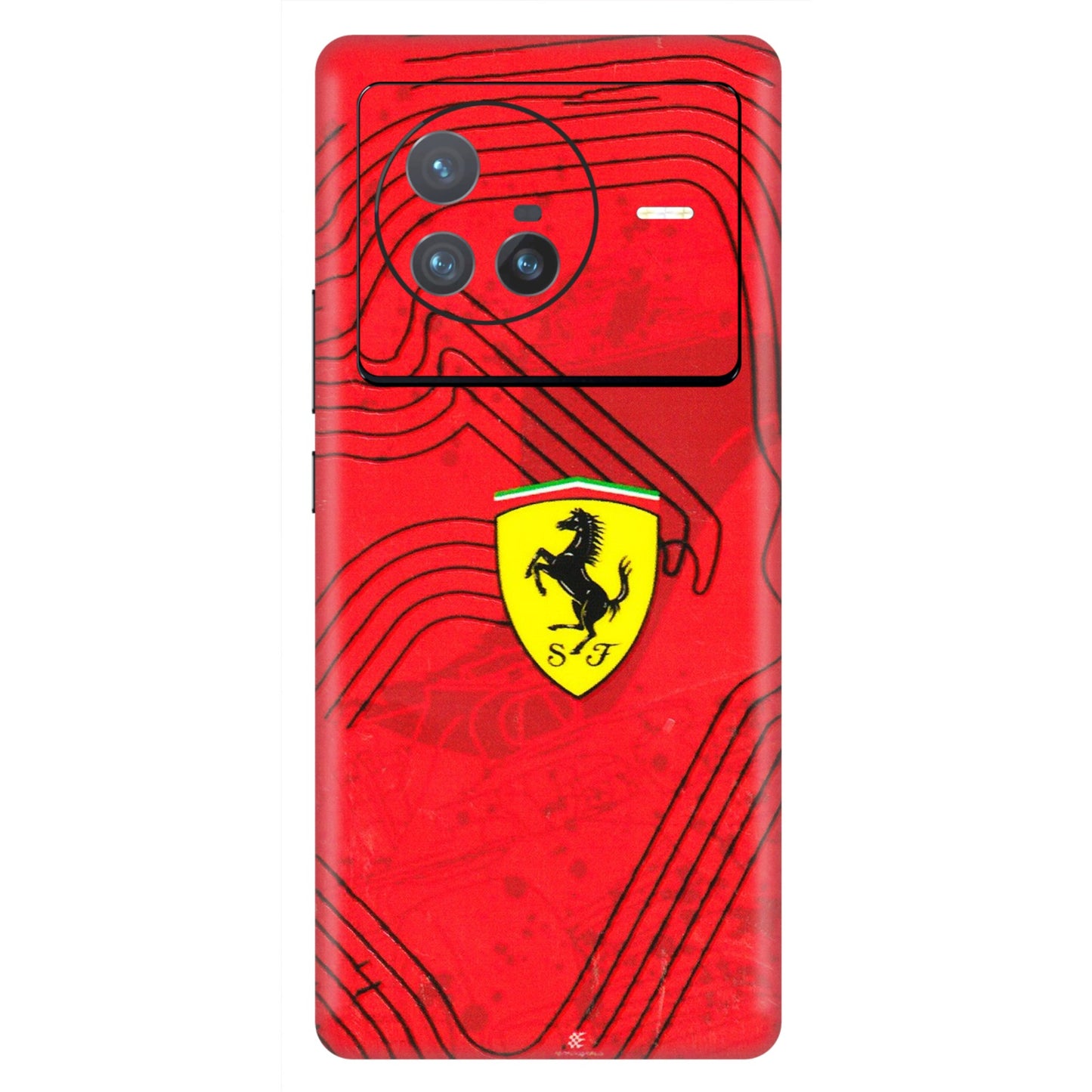 VIVO Z/V/X/T/U/S Series Phone Skins (All Models) - Red Ferrari Logo Stylish - 3D Embossed Finish (L-238) Vivo X80 (5G)