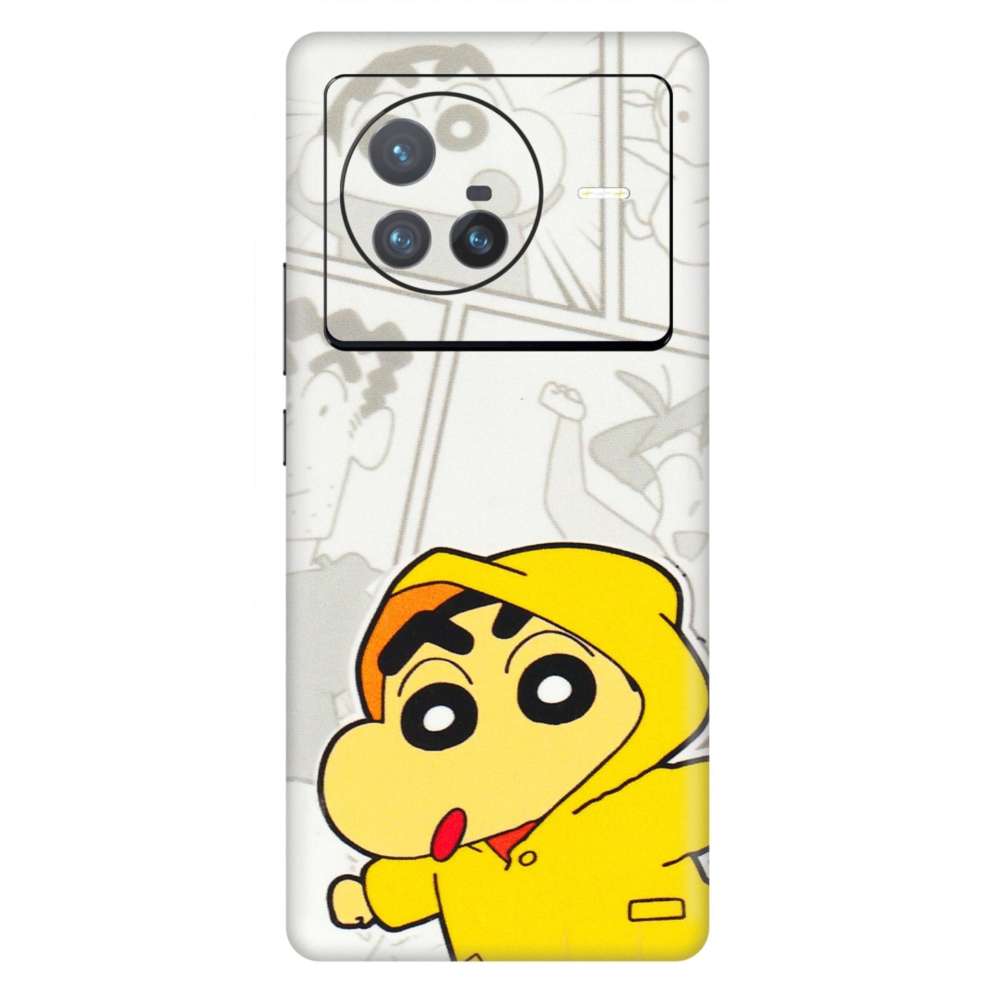 VIVO Z/V/X/T/U/S Series Phone Skins (All Models) - Yellow Shinchan Comic - 3D Embossed Finish (L-246) Vivo X80 (5G)