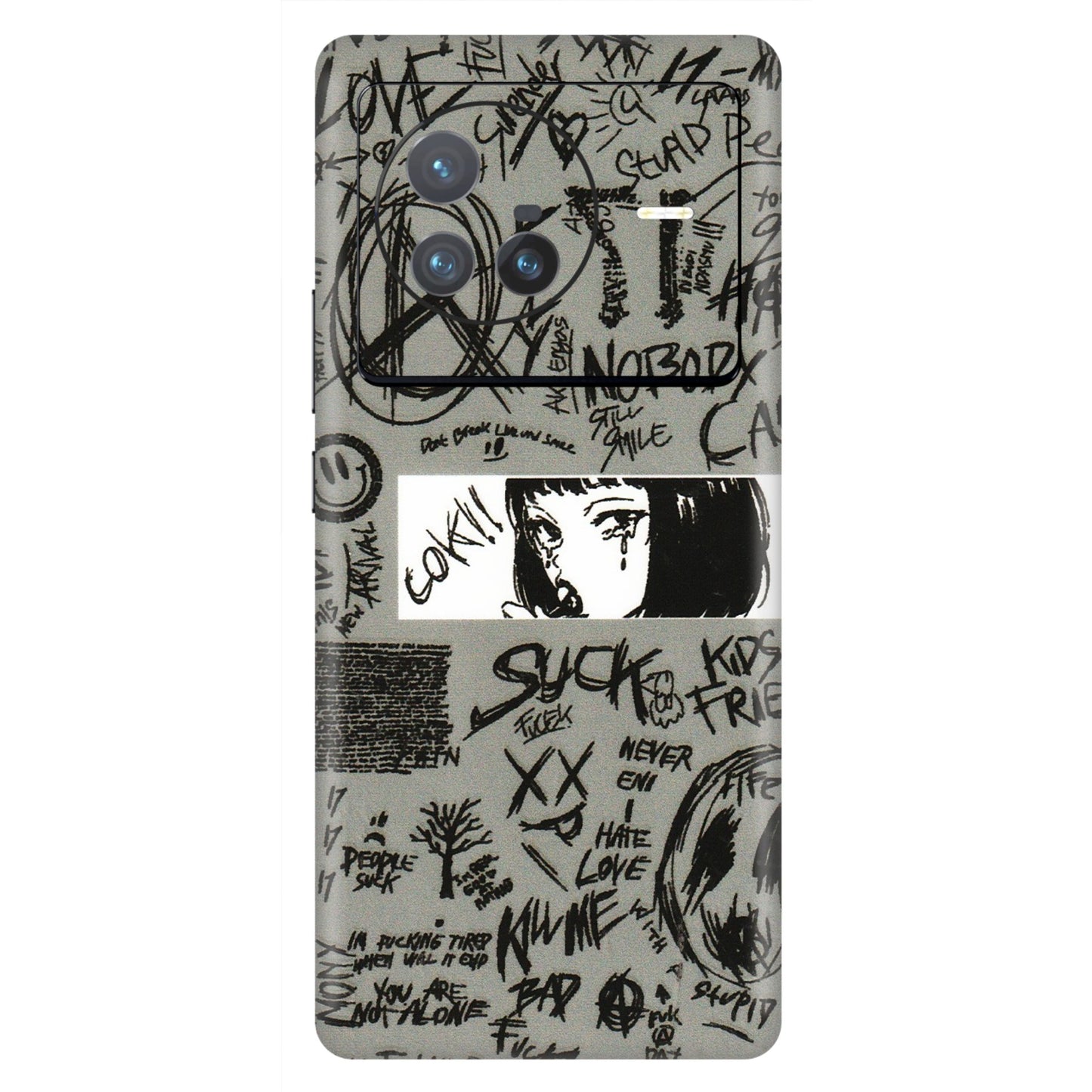 VIVO Z/V/X/T/U/S Series Phone Skins (All Models) - Never Have Love Anime - 3D Embossed Finish (L-260) Vivo X80 (5G)