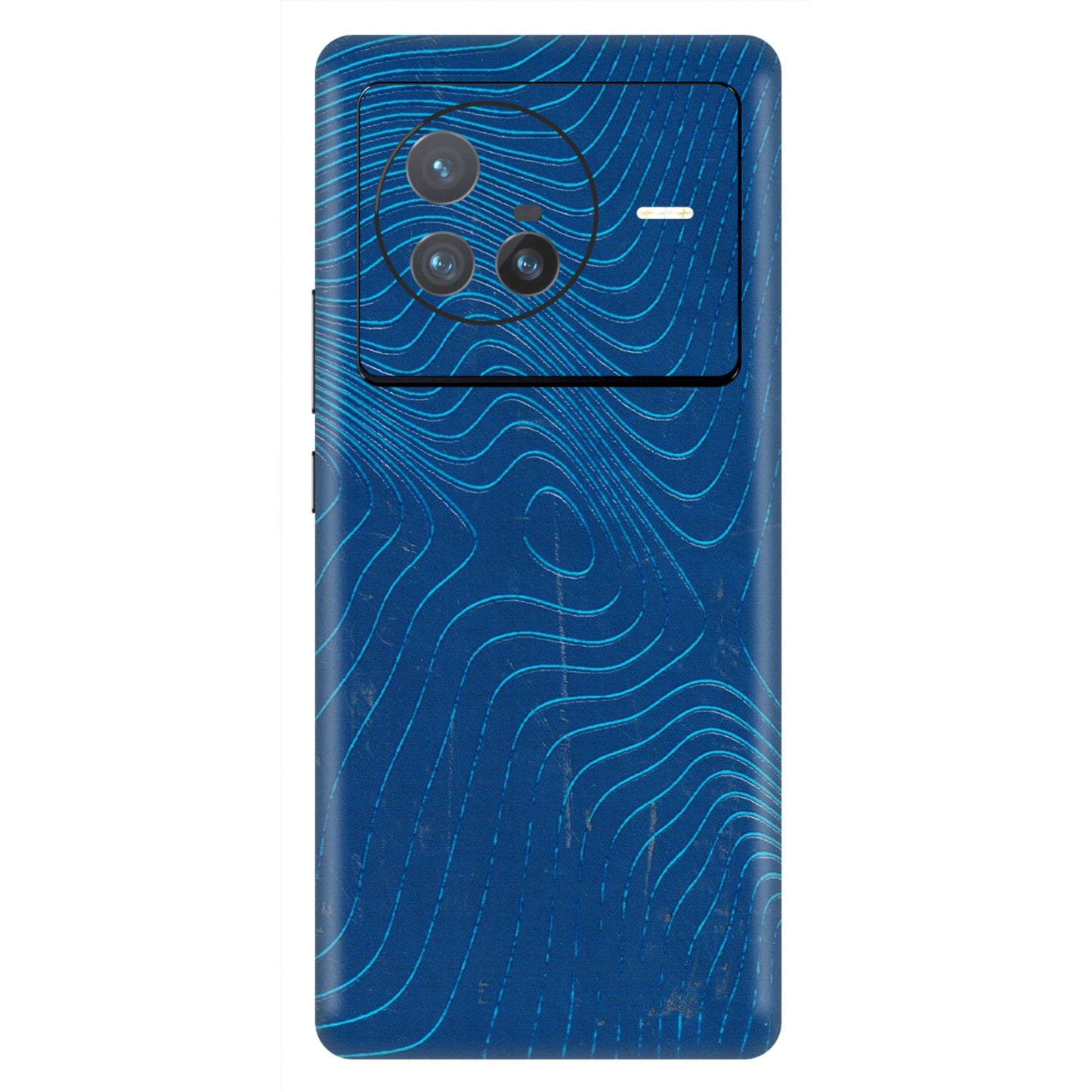 VIVO Z/V/X/T/U/S Series Phone Skins (All Models) - Abstract Blue Line Map - 3D Embossed Finish (L-272) Vivo X80 (5G)