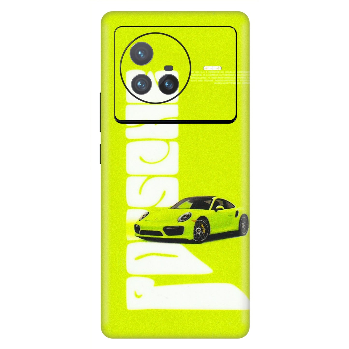VIVO Z/V/X/T/U/S Series Phone Skins (All Models) - Lime Green Porche - 3D Embossed Finish (L-30) Vivo X80 (5G)