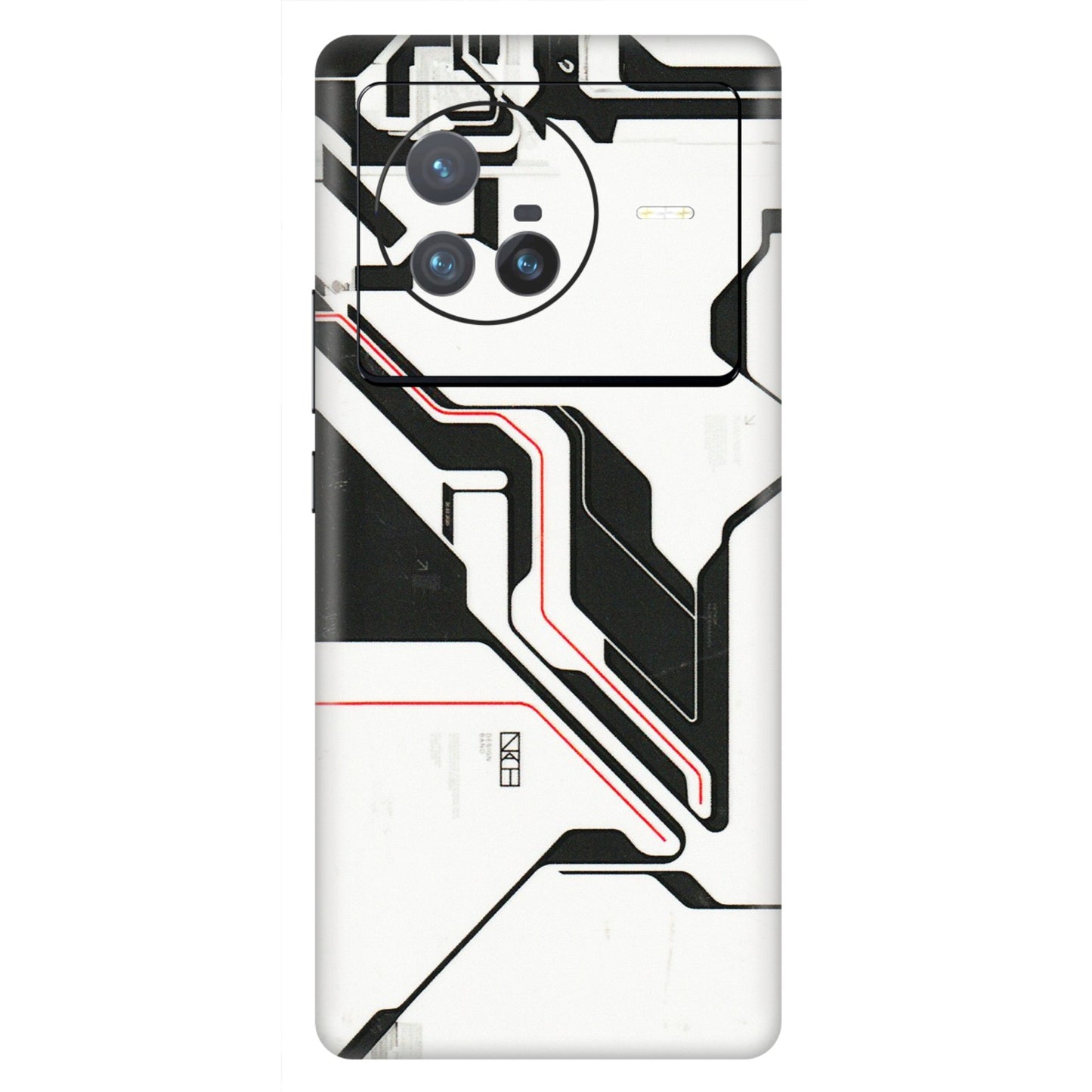 VIVO Z/V/X/T/U/S Series Phone Skins (All Models) - White Techy Logo - 3D Embossed Finish (L-312) Vivo X80 (5G)