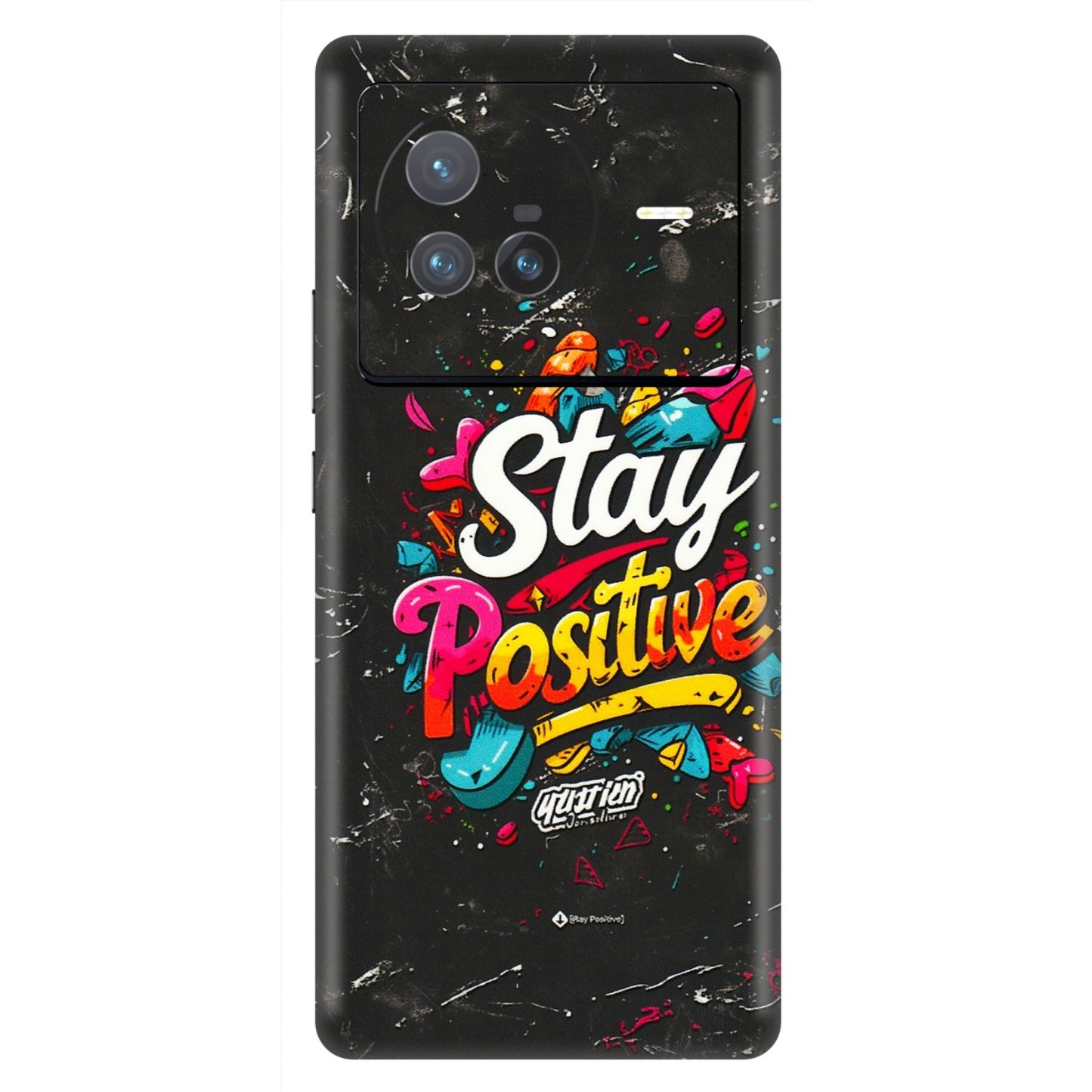 VIVO Z/V/X/T/U/S Series Phone Skins (All Models) - Stay Positive Black - 3D Embossed Finish (L-31) Vivo X80 (5G)