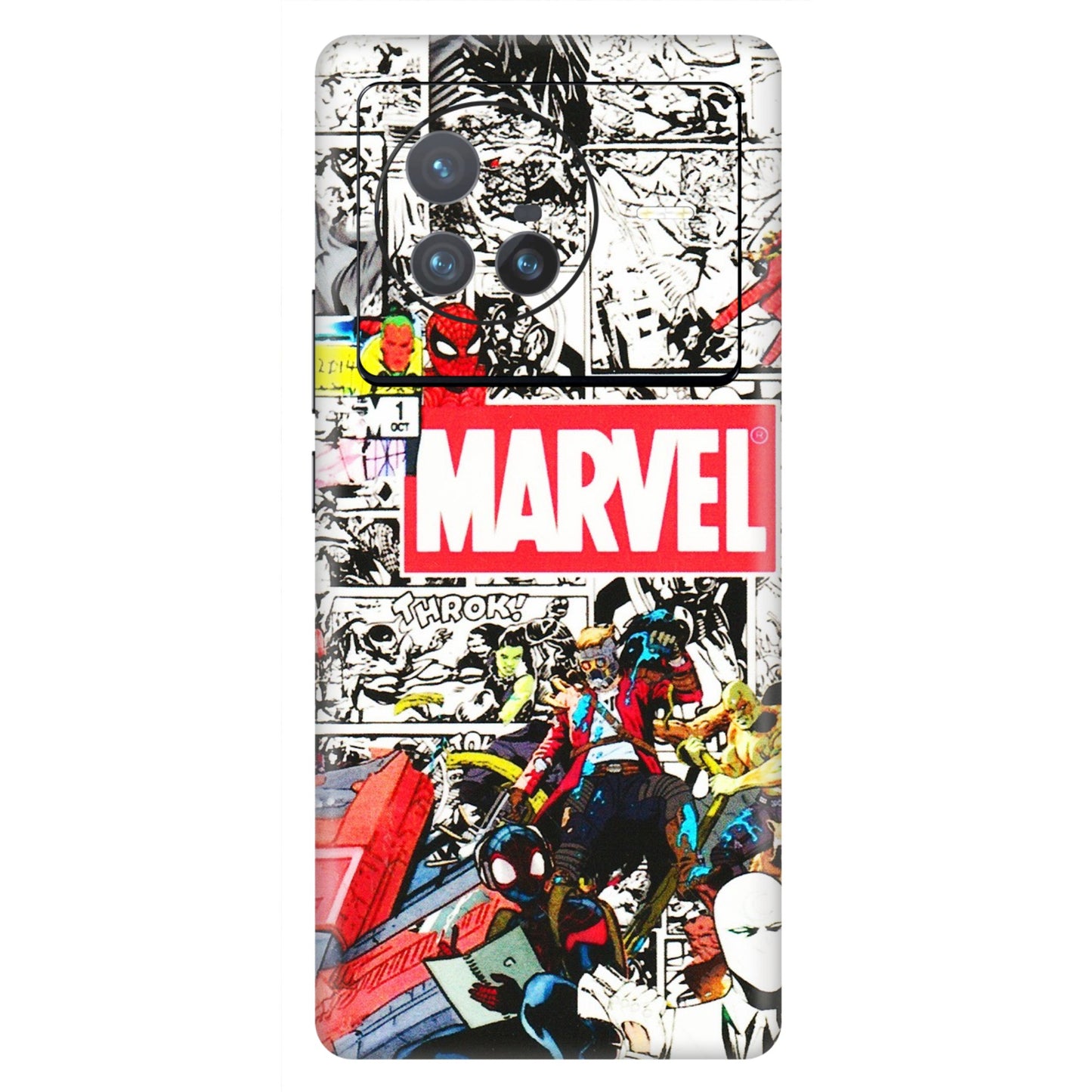 VIVO Z/V/X/T/U/S Series Phone Skins (All Models) - Marvel Colorful Comic - 3D Embossed Finish (L-64) Vivo X80 (5G)