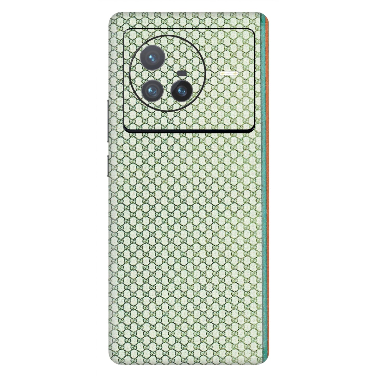 VIVO Z/V/X/T/U/S Series Phone Skins (All Models) - Gucci Fabric Pattern - 3D Embossed Finish (L-73) Vivo X80 (5G)