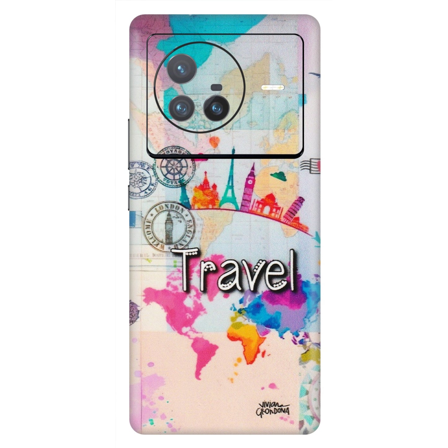 VIVO Z/V/X/T/U/S Series Phone Skins (All Models) - Travel The Wonders - Matte Finish (M-108) Vivo X80 (5G)