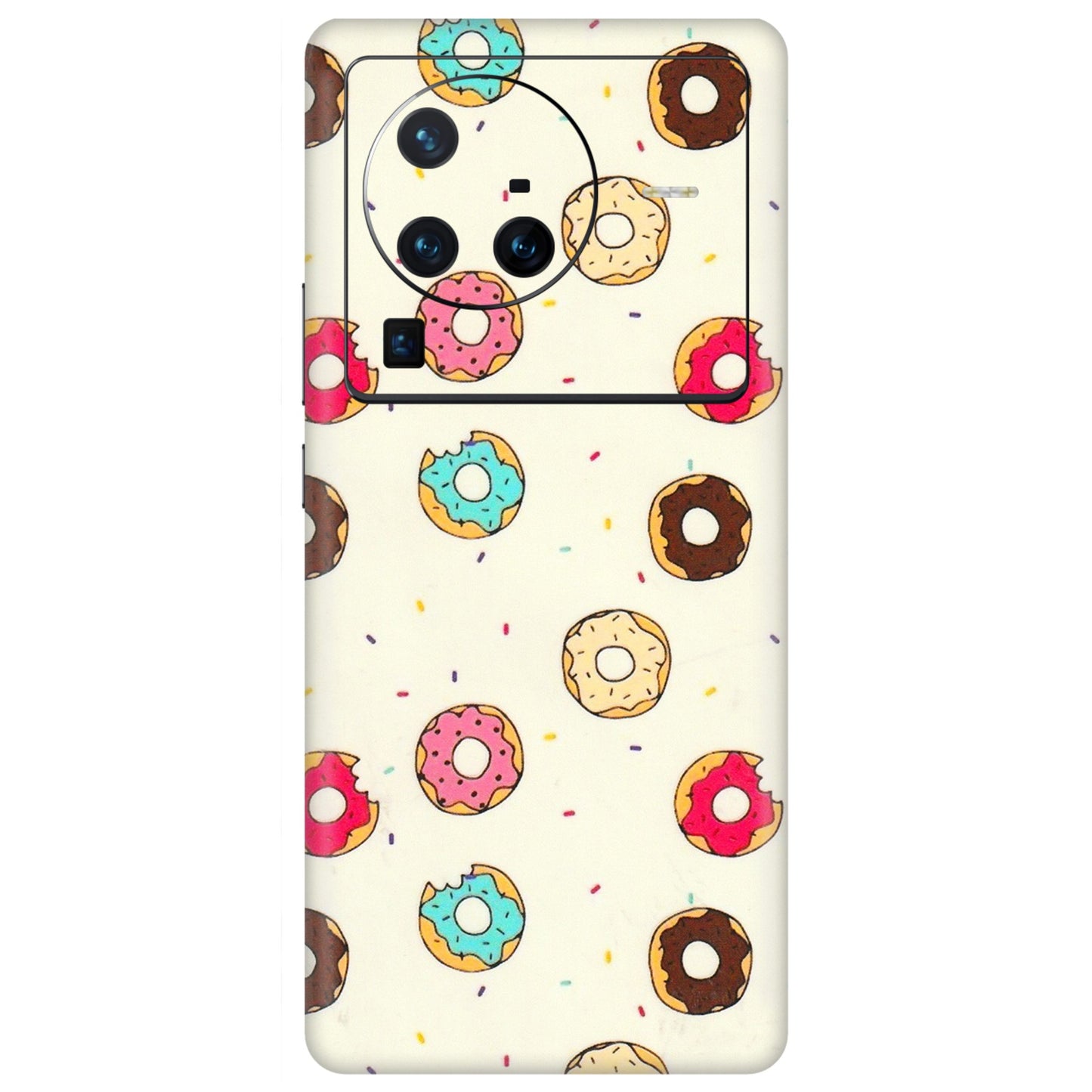VIVO Z/V/X/T/U/S Series Phone Skins (All Models) - Mini Donuts Doodle Art - 3D Embossed Finish (L-122) Vivo X80 Pro (5G)