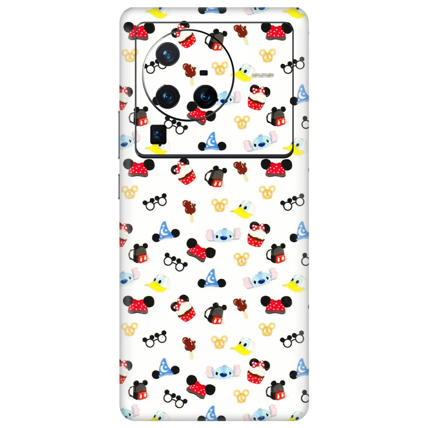 VIVO Z/V/X/T/U/S Series Phone Skins (All Models) - Minnie Mouse & Donald Doodles s - 3D Embossed Finish (L-194) Vivo X80 Pro (5G)