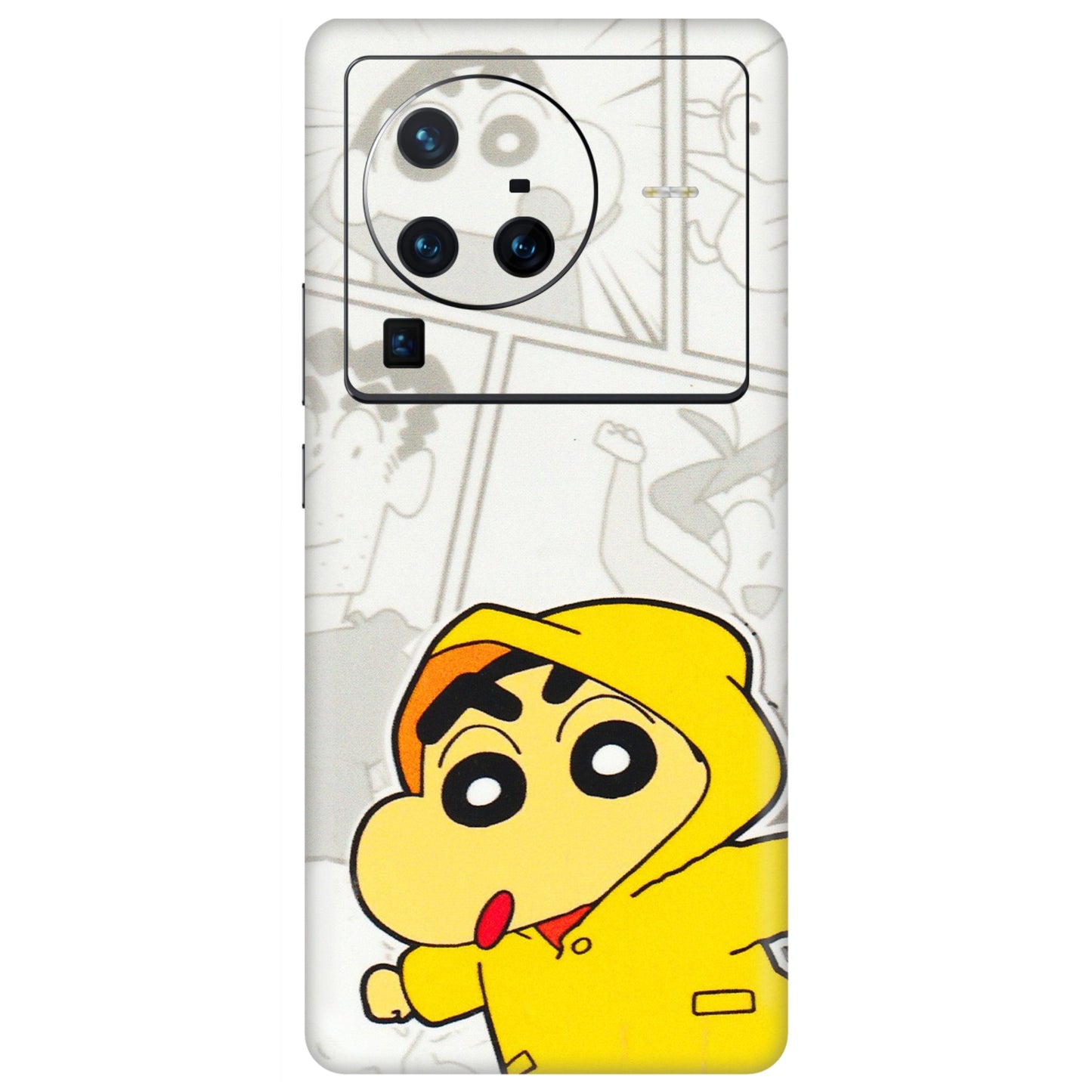 VIVO Z/V/X/T/U/S Series Phone Skins (All Models) - Yellow Shinchan Comic - 3D Embossed Finish (L-246) Vivo X80 Pro (5G)