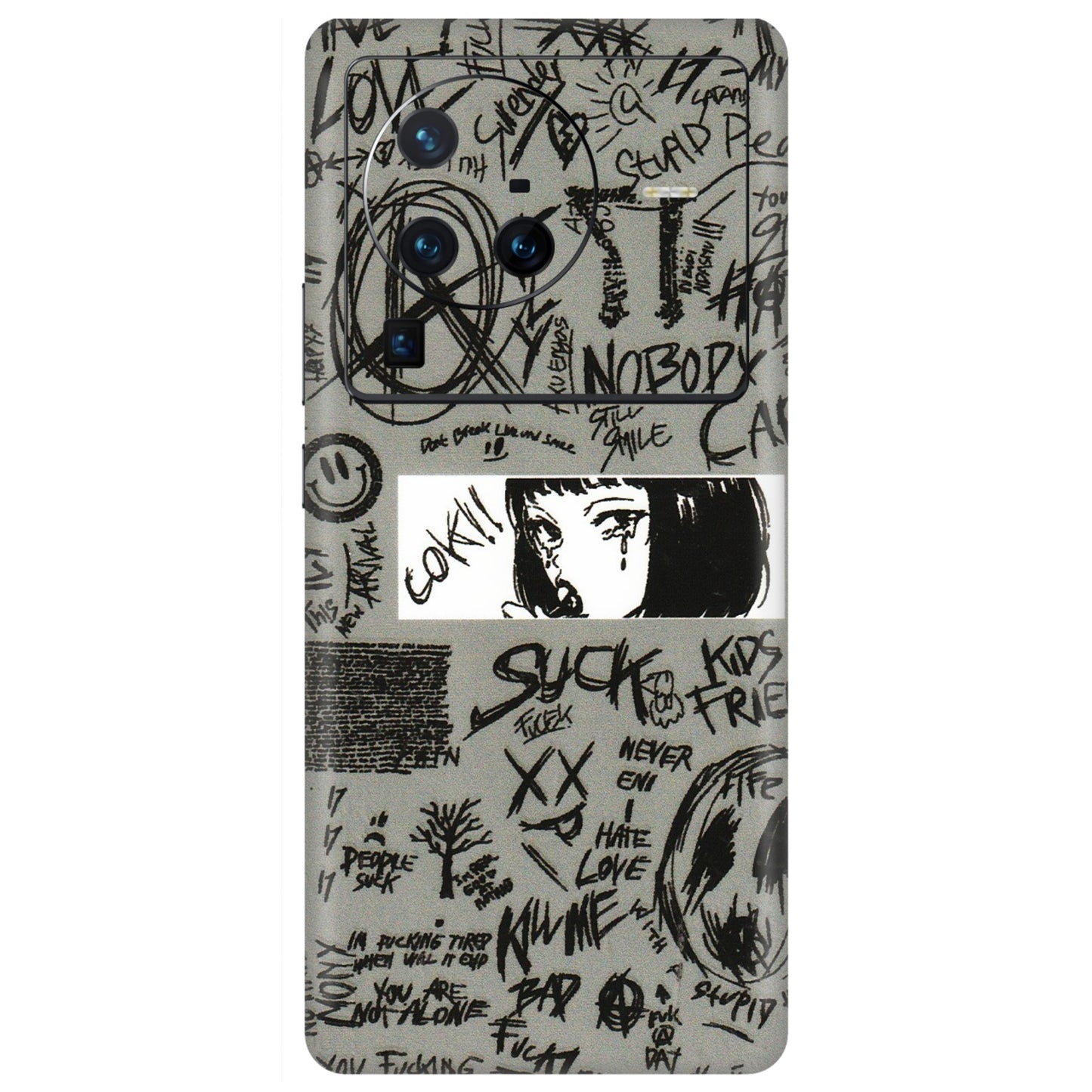 VIVO Z/V/X/T/U/S Series Phone Skins (All Models) - Never Have Love Anime - 3D Embossed Finish (L-260) Vivo X80 Pro (5G)