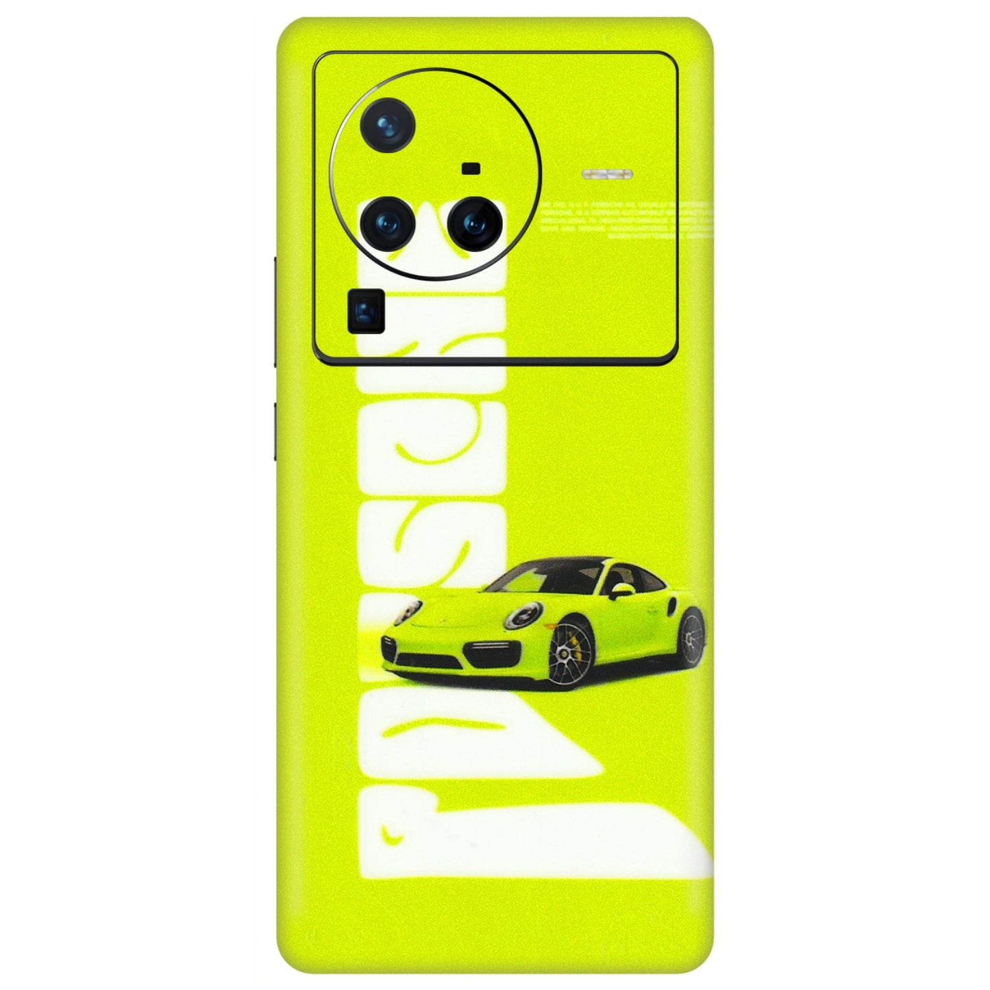 VIVO Z/V/X/T/U/S Series Phone Skins (All Models) - Lime Green Porche - 3D Embossed Finish (L-30) Vivo X80 Pro (5G)