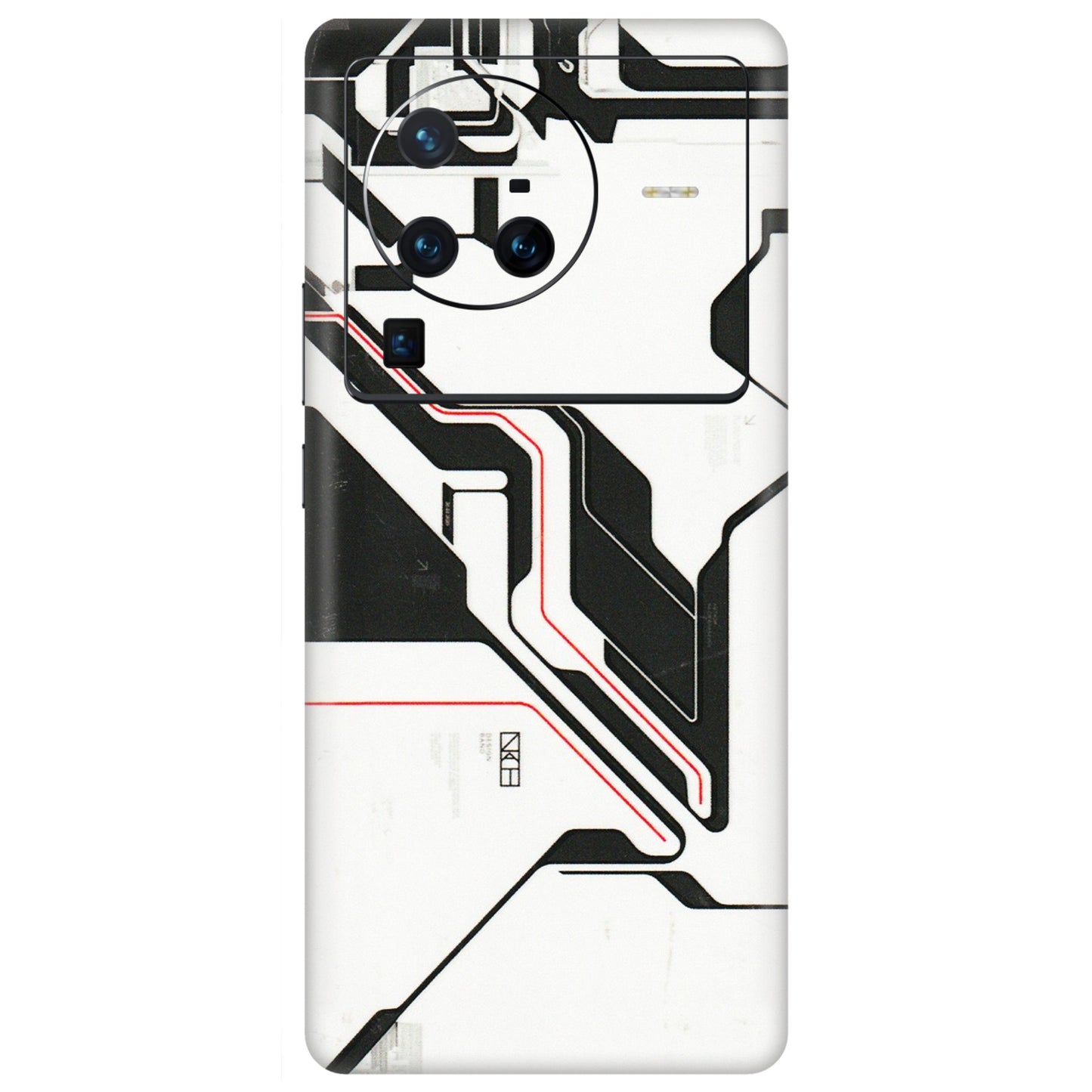 VIVO Z/V/X/T/U/S Series Phone Skins (All Models) - White Techy Logo - 3D Embossed Finish (L-312) Vivo X80 Pro (5G)