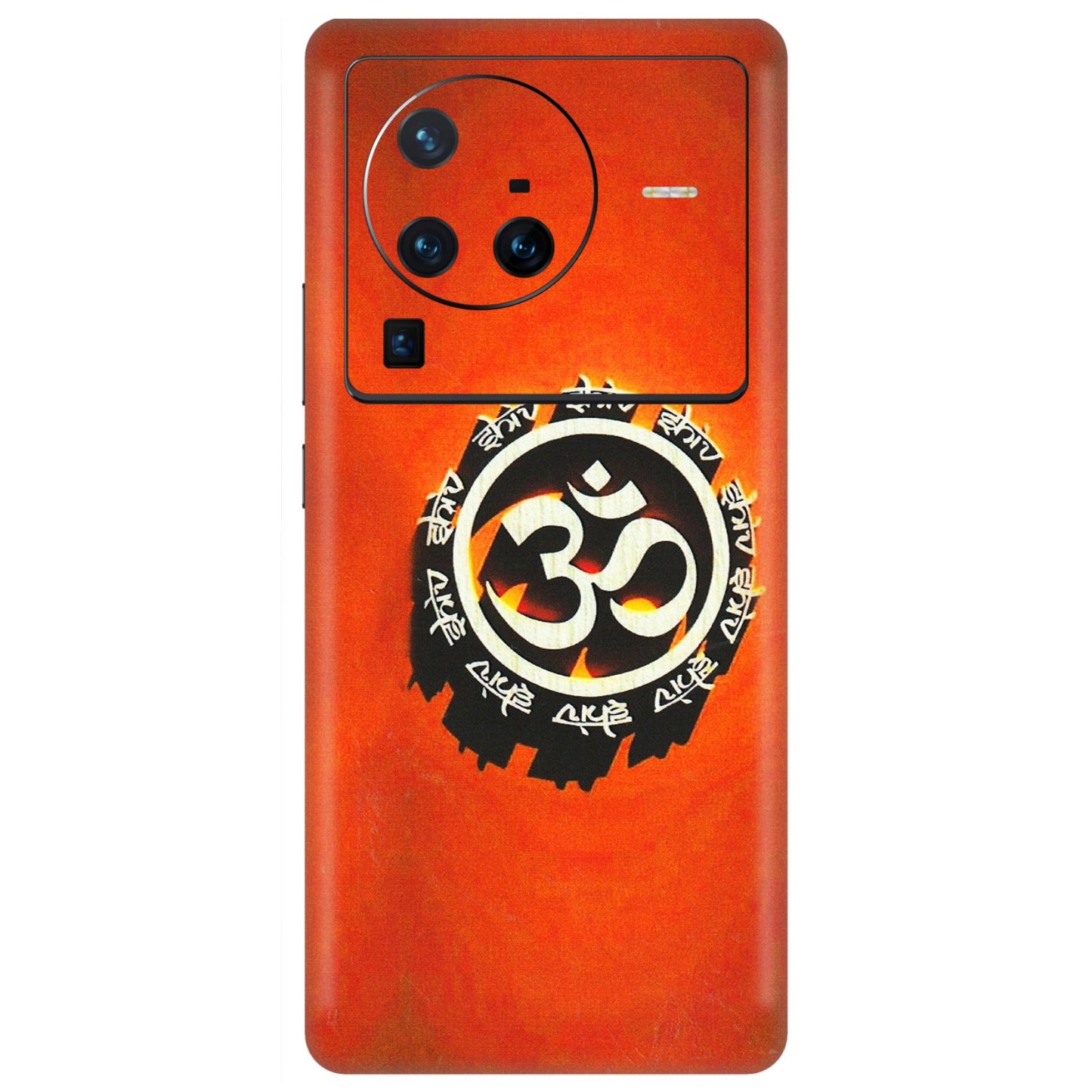VIVO Z/V/X/T/U/S Series Phone Skins (All Models) - Aum Shiv Orange - 3D Embossed Finish (L-32) Vivo X80 Pro (5G)