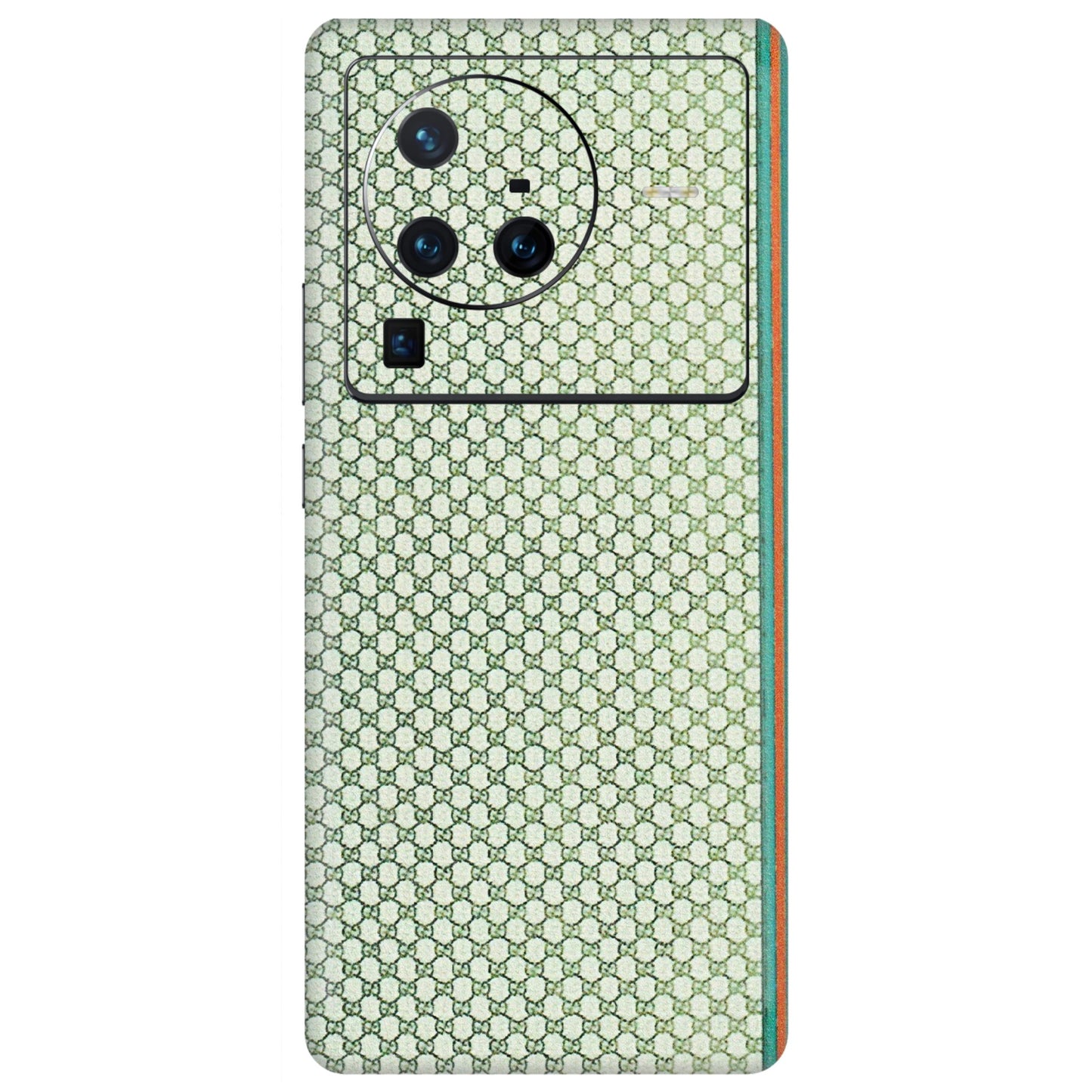 VIVO Z/V/X/T/U/S Series Phone Skins (All Models) - Gucci Fabric Pattern - 3D Embossed Finish (L-73) Vivo X80 Pro (5G)