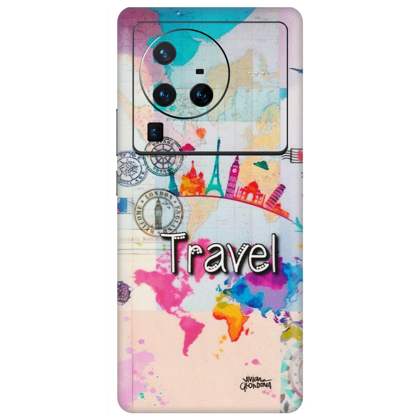 VIVO Z/V/X/T/U/S Series Phone Skins (All Models) - Travel The Wonders - Matte Finish (M-108) Vivo X80 Pro (5G)