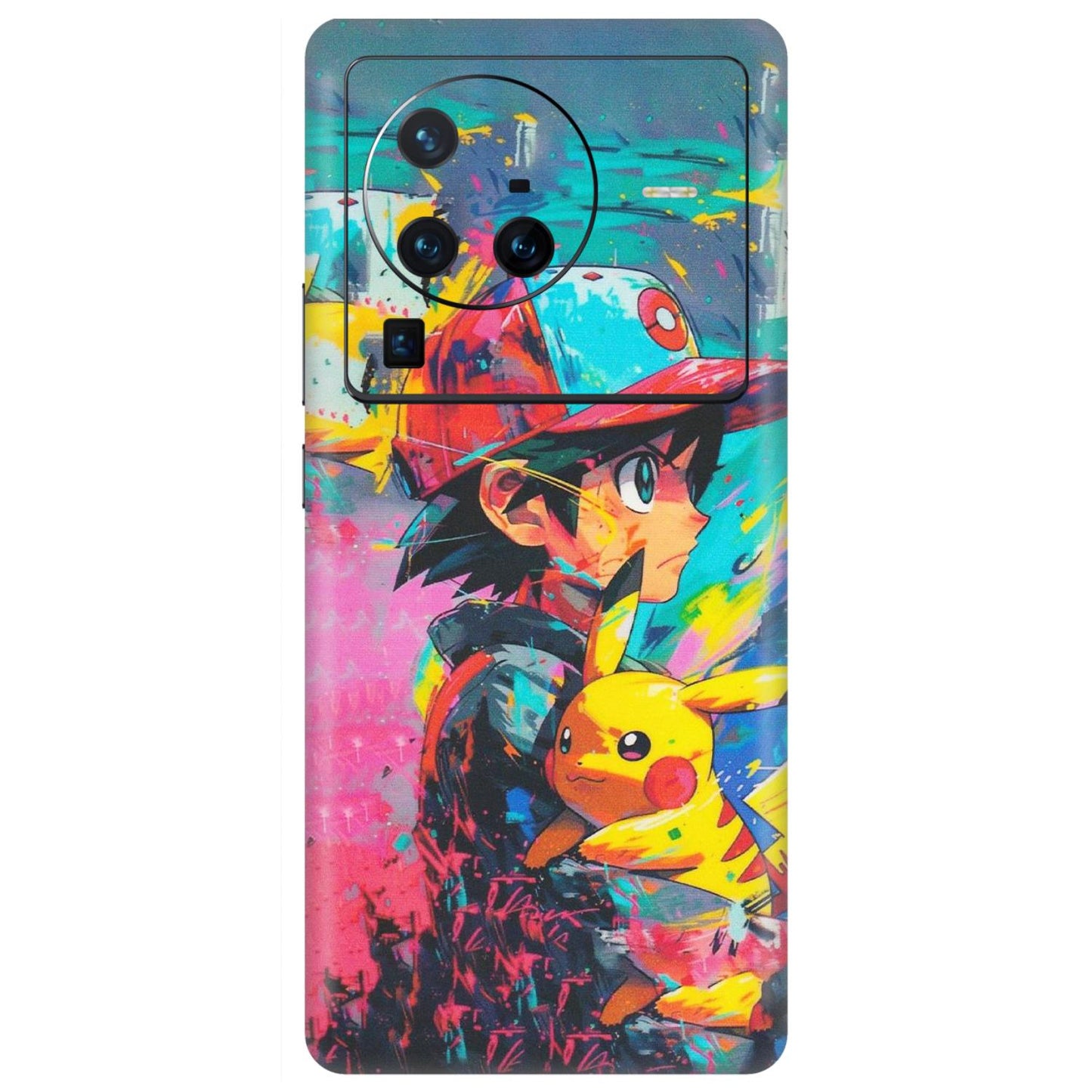 VIVO Z/V/X/T/U/S Series Phone Skins (All Models) - Ash & Pikachu - Matte Finish (M-26) Vivo X80 Pro (5G)