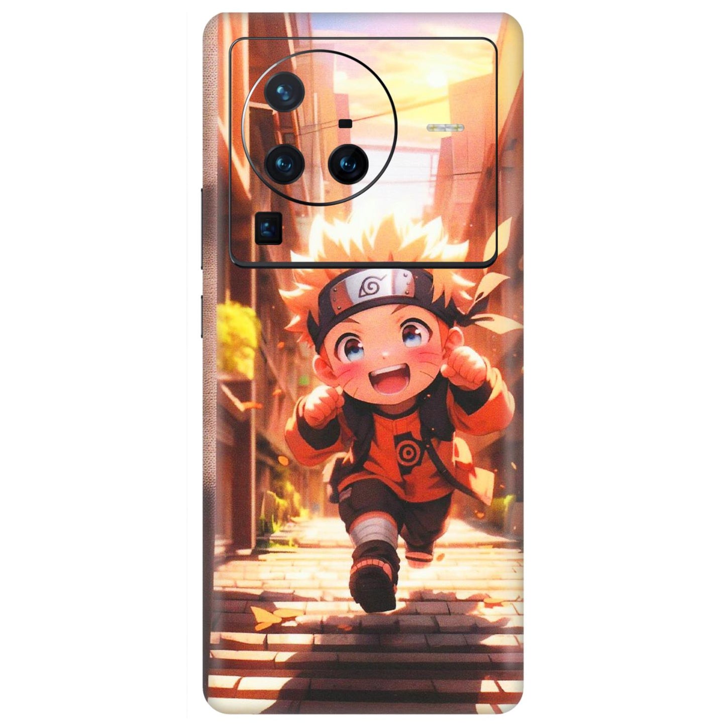 VIVO Z/V/X/T/U/S Series Phone Skins (All Models) - Naruto Cute Toon Running - Matte Finish (M-04) Vivo X80 Pro (5G)