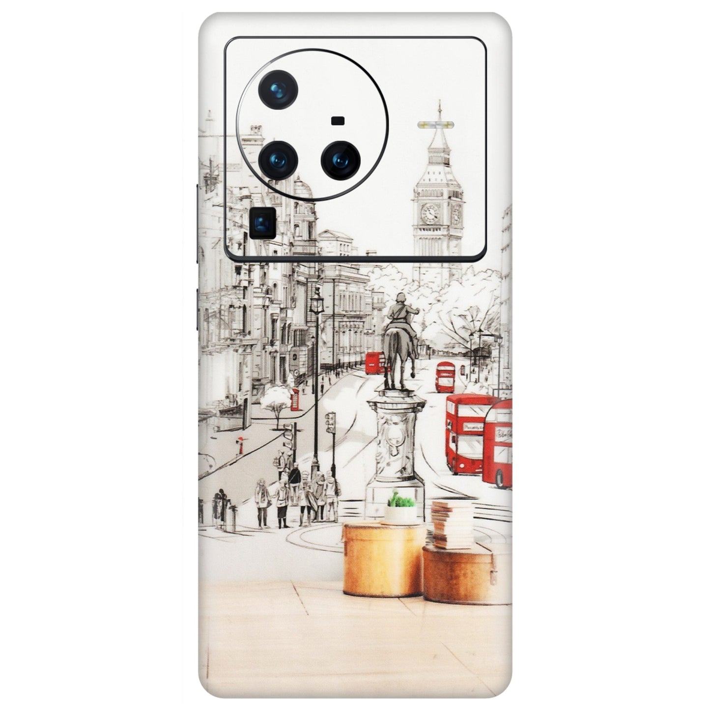 VIVO Z/V/X/T/U/S Series Phone Skins (All Models) - London Street - Transparent Finish (T-02) Vivo X80 Pro (5G)