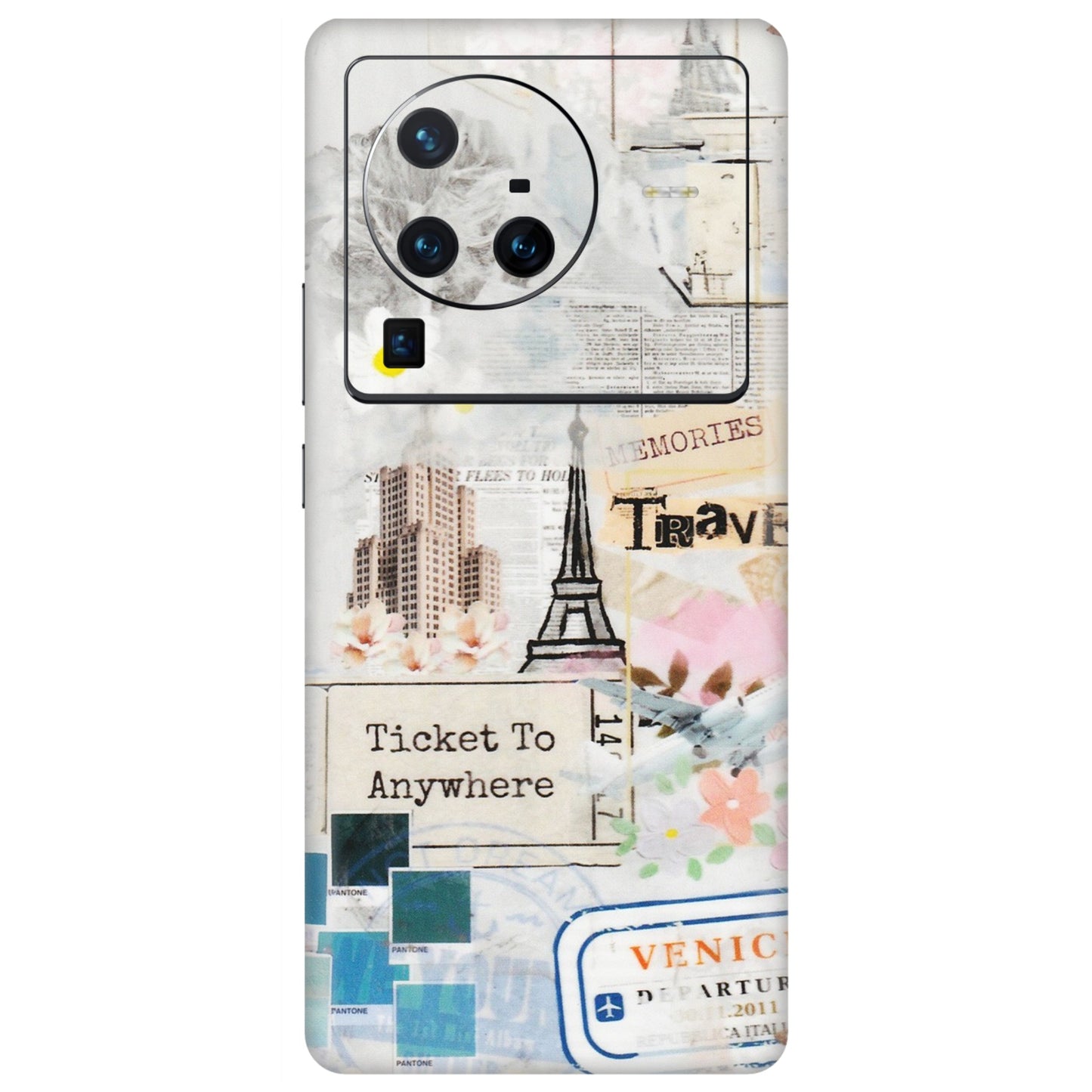 VIVO Z/V/X/T/U/S Series Phone Skins (All Models) - Travel Memories - Transparent Finish (T-09) Vivo X80 Pro (5G)
