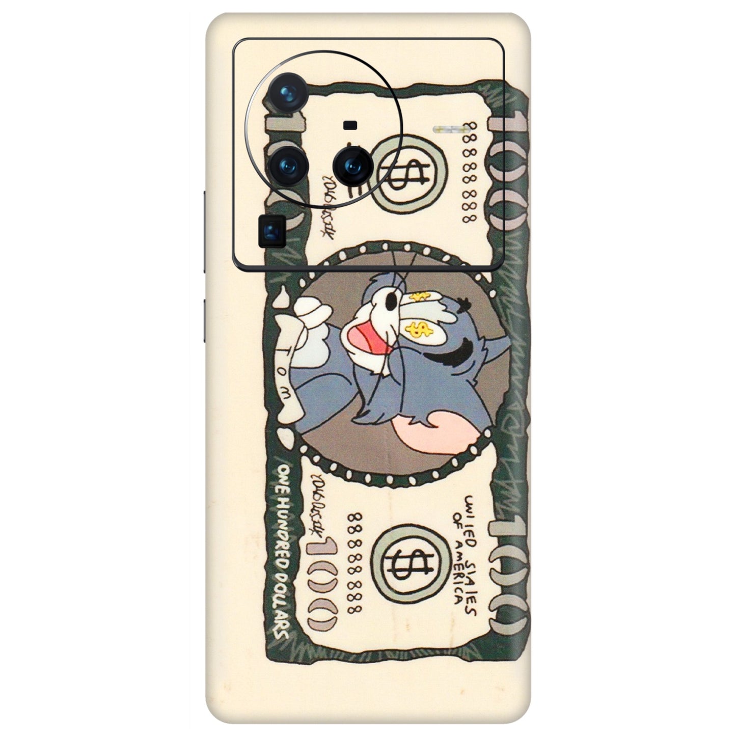 VIVO Z/V/X/T/U/S Series Phone Skins (All Models) - One Hundred Dollar Tom - Transparent Finish (T-16) Vivo X80 Pro (5G)