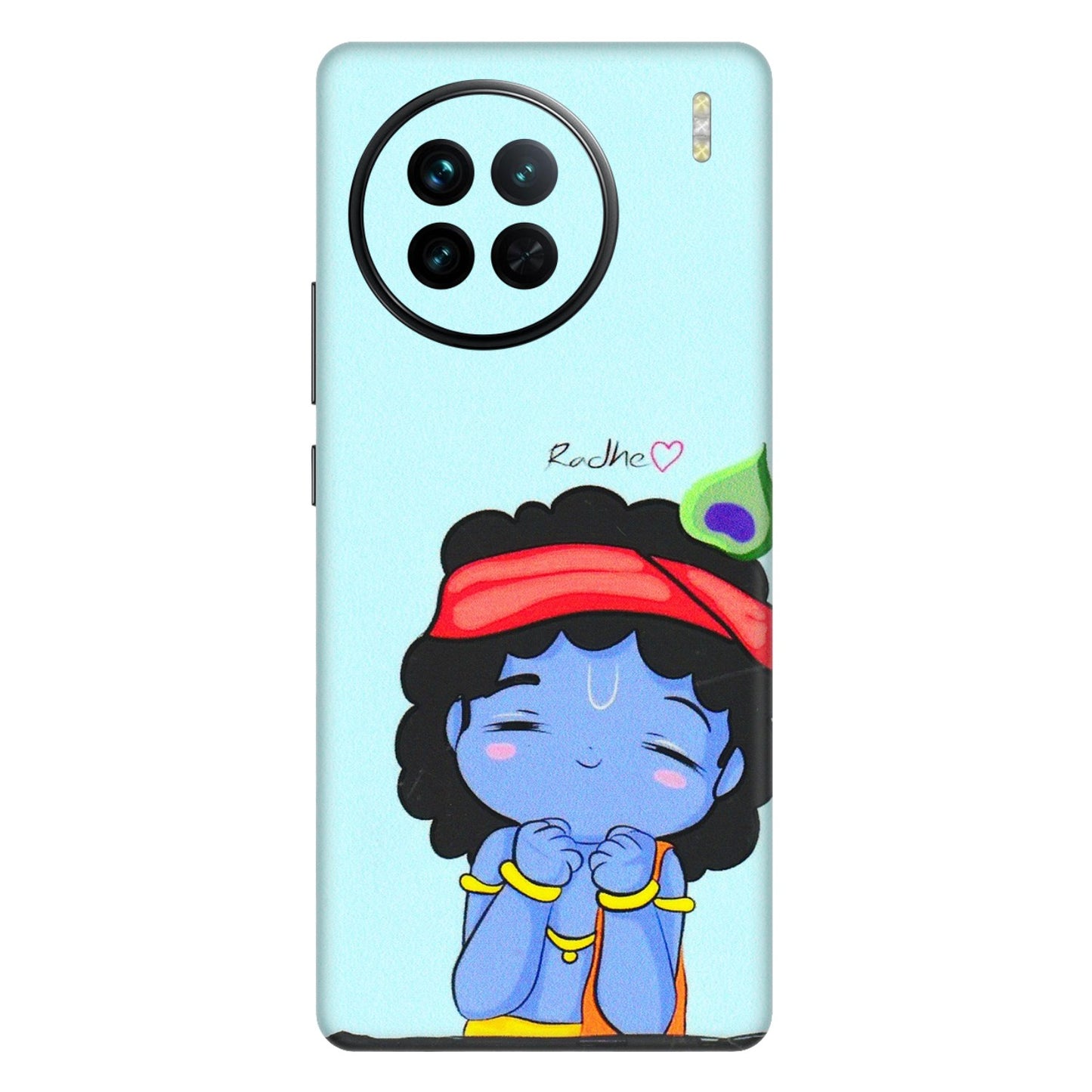 VIVO Z/V/X/T/U/S Series Phone Skins (All Models) - Radhe Radhe Cute Toon - 3D Embossed Finish (L-05) Vivo X90