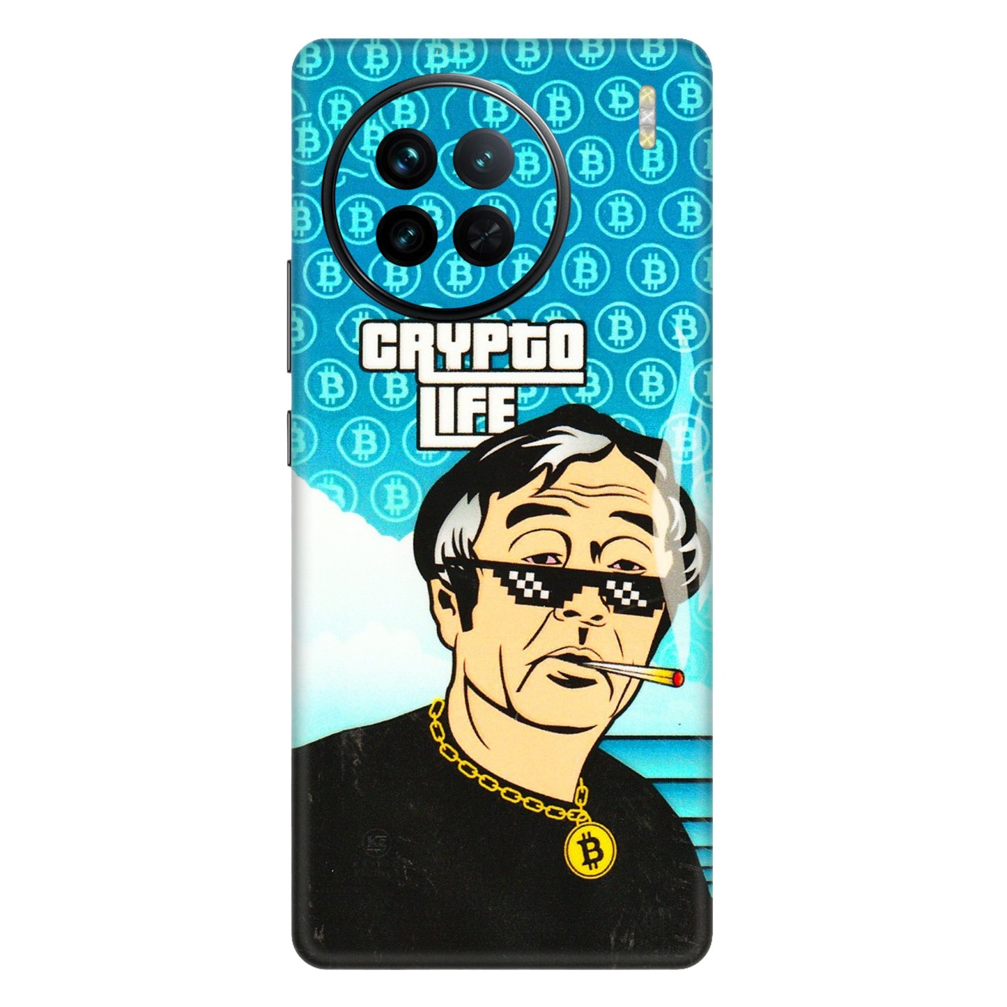 VIVO Z/V/X/T/U/S Series Phone Skins (All Models) - Crypto Thug Life - 3D Embossed Finish (L-179) Vivo X90
