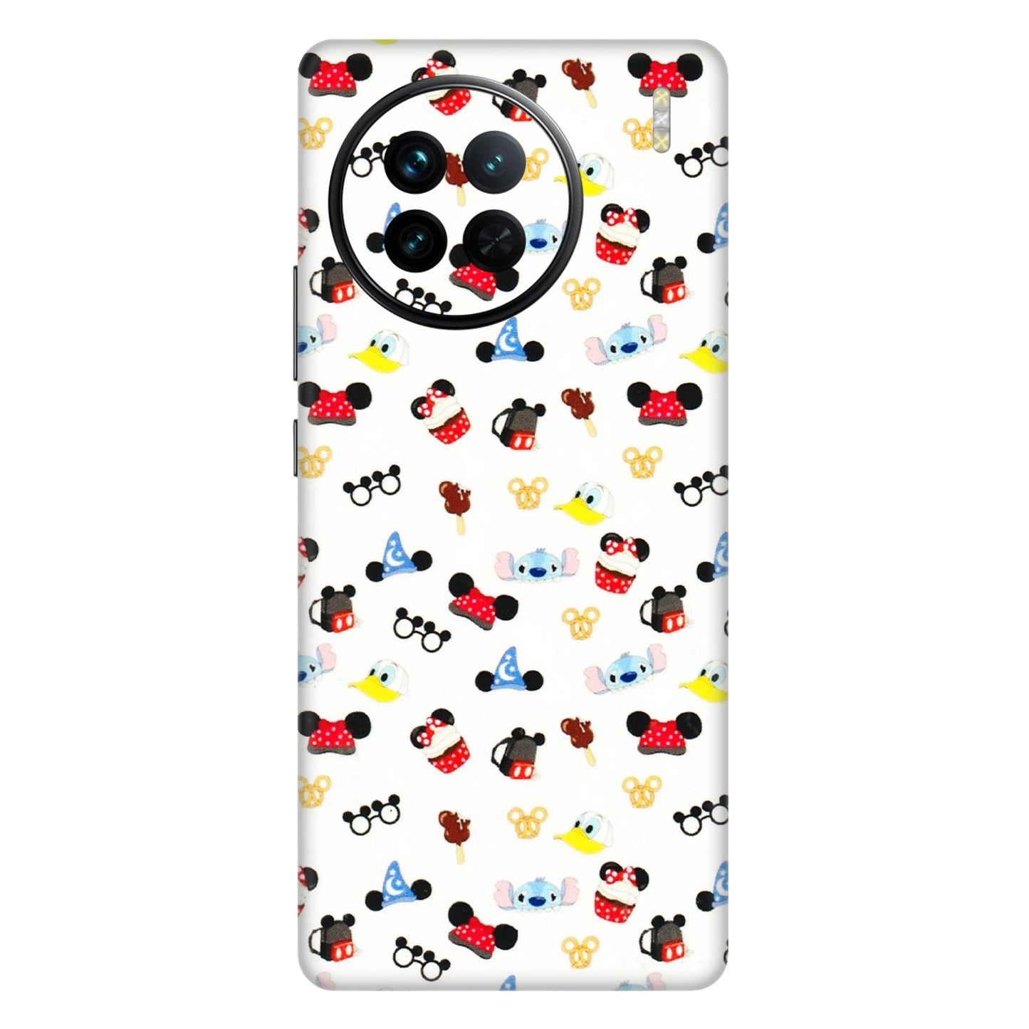 VIVO Z/V/X/T/U/S Series Phone Skins (All Models) - Minnie Mouse & Donald Doodles s - 3D Embossed Finish (L-194) Vivo X90