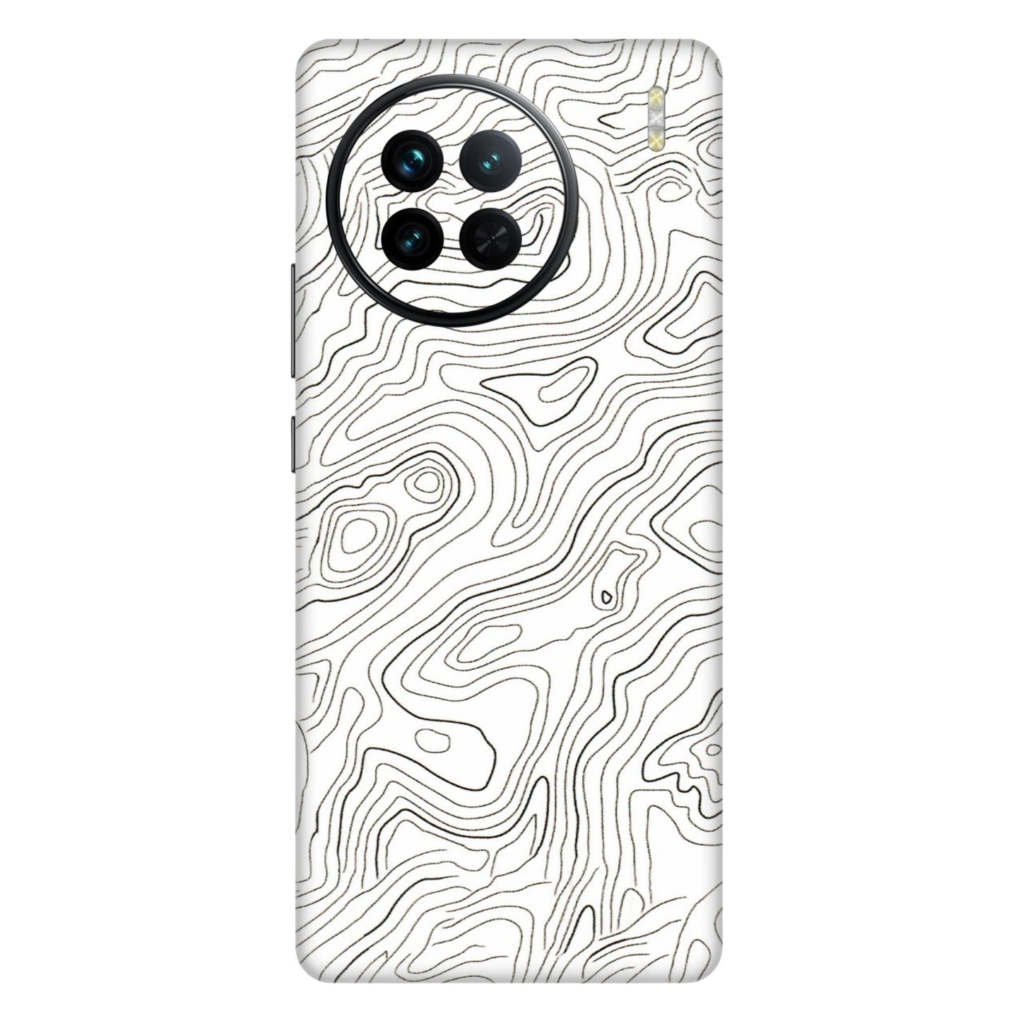 VIVO Z/V/X/T/U/S Series Phone Skins (All Models) - White Black Swirls - 3D Embossed Finish (L-219) Vivo X90