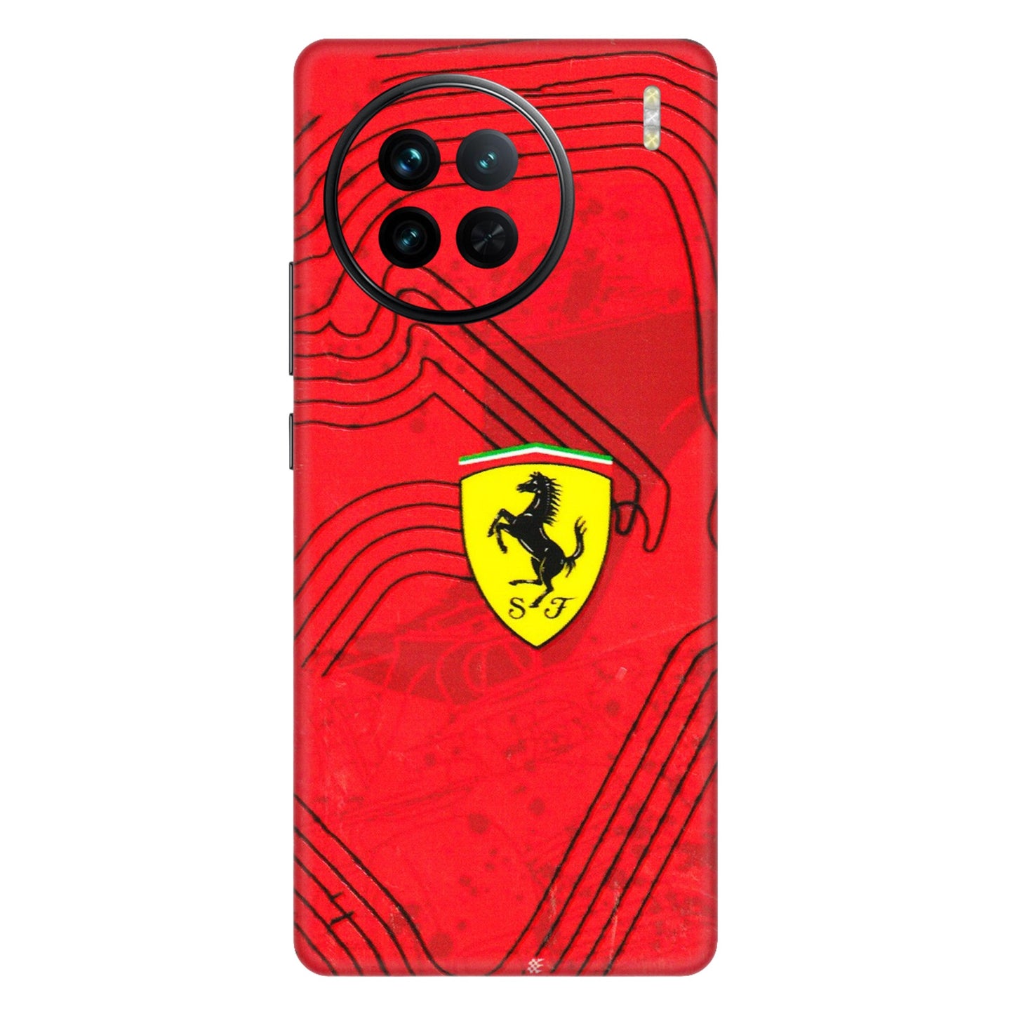 VIVO Z/V/X/T/U/S Series Phone Skins (All Models) - Red Ferrari Logo Stylish - 3D Embossed Finish (L-238) Vivo X90