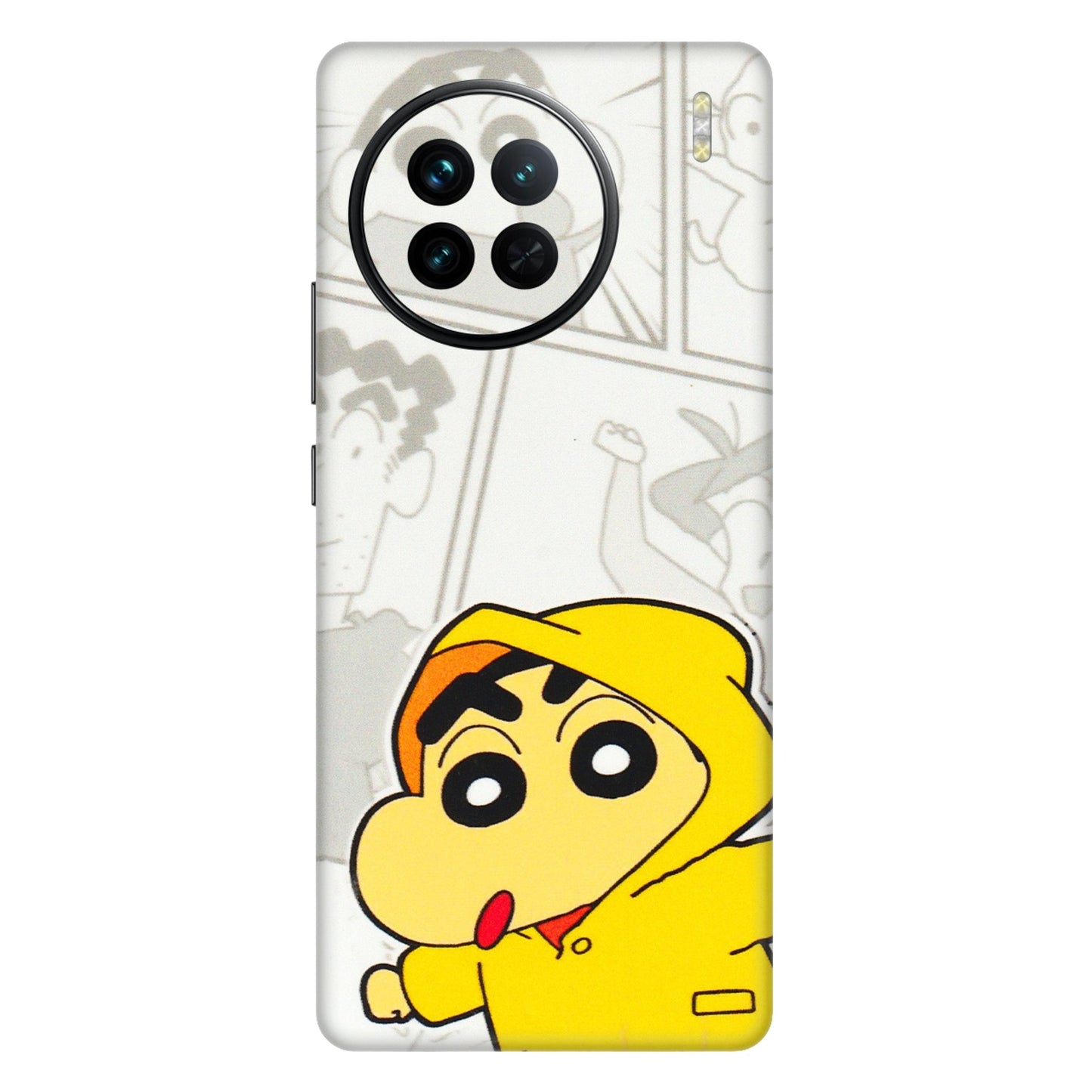 VIVO Z/V/X/T/U/S Series Phone Skins (All Models) - Yellow Shinchan Comic - 3D Embossed Finish (L-246) Vivo X90