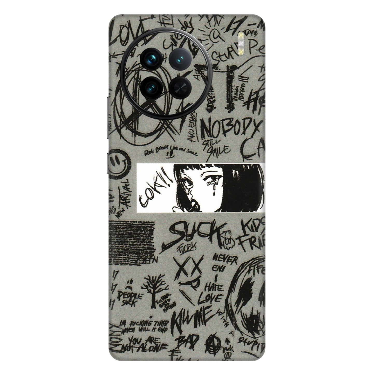 VIVO Z/V/X/T/U/S Series Phone Skins (All Models) - Never Have Love Anime - 3D Embossed Finish (L-260) Vivo X90