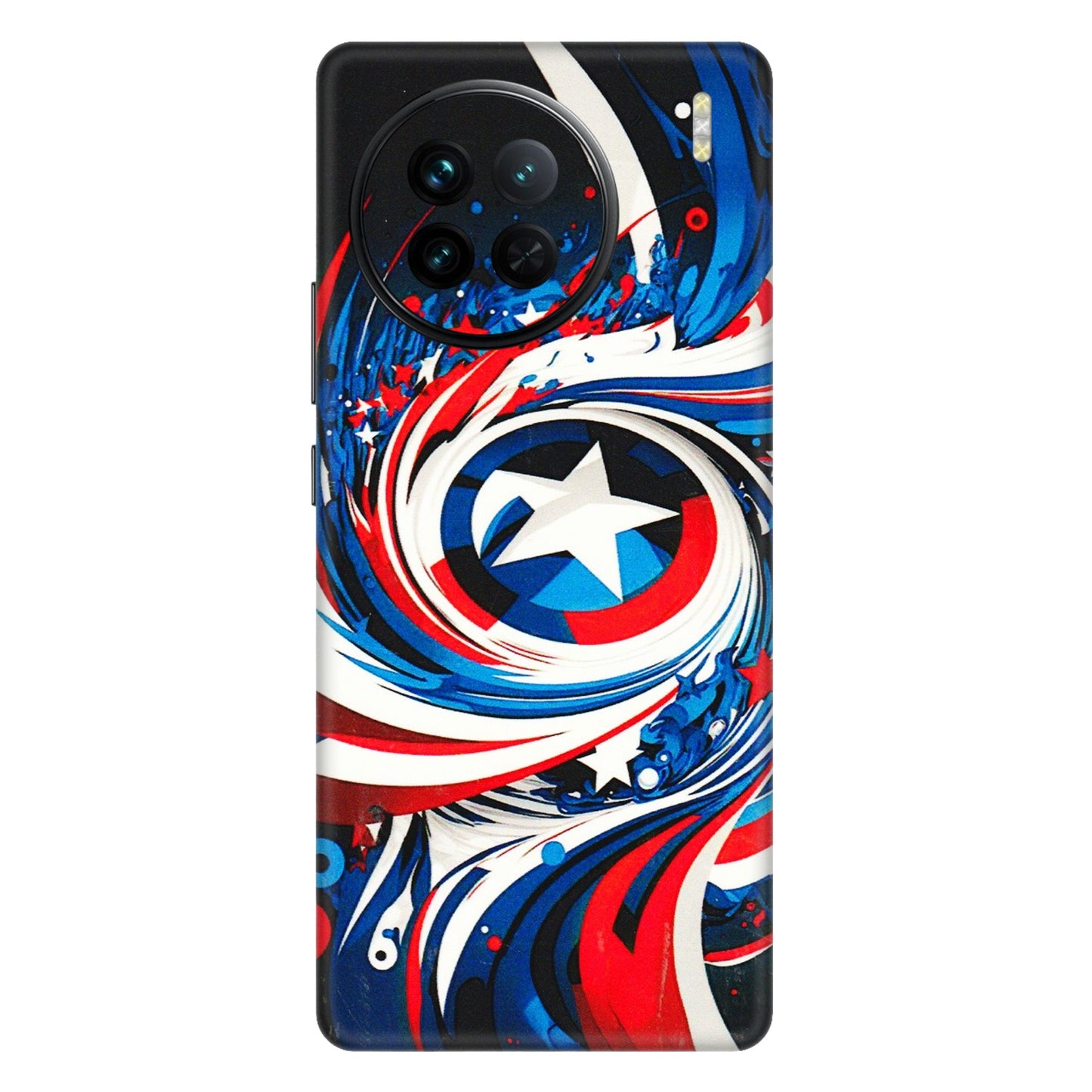 VIVO Z/V/X/T/U/S Series Phone Skins (All Models) - Captain America Logo - 3D Embossed Finish (L-307) Vivo X90