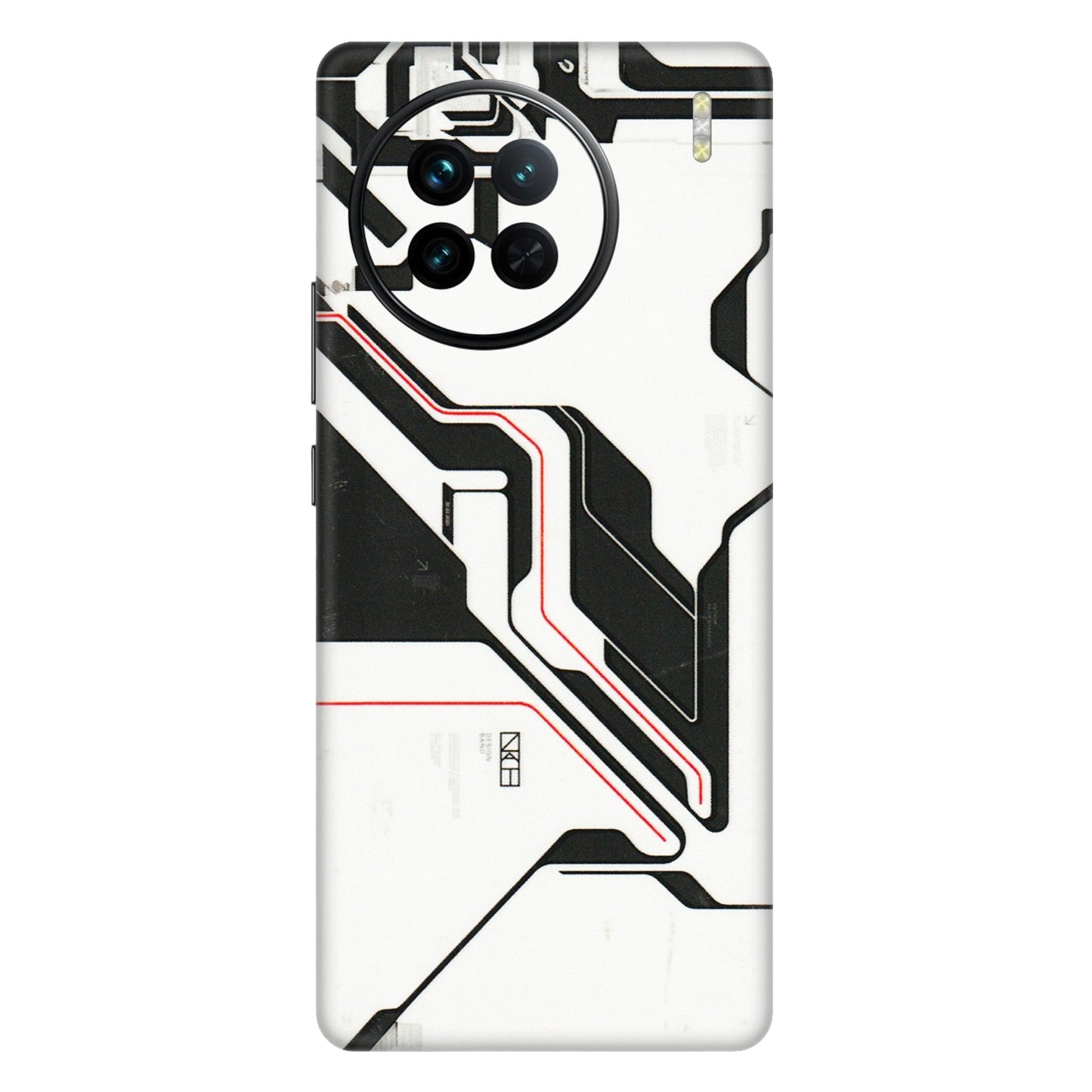 VIVO Z/V/X/T/U/S Series Phone Skins (All Models) - White Techy Logo - 3D Embossed Finish (L-312) Vivo X90
