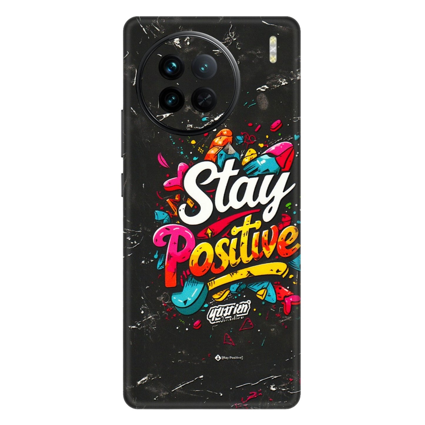 VIVO Z/V/X/T/U/S Series Phone Skins (All Models) - Stay Positive Black - 3D Embossed Finish (L-31) Vivo X90