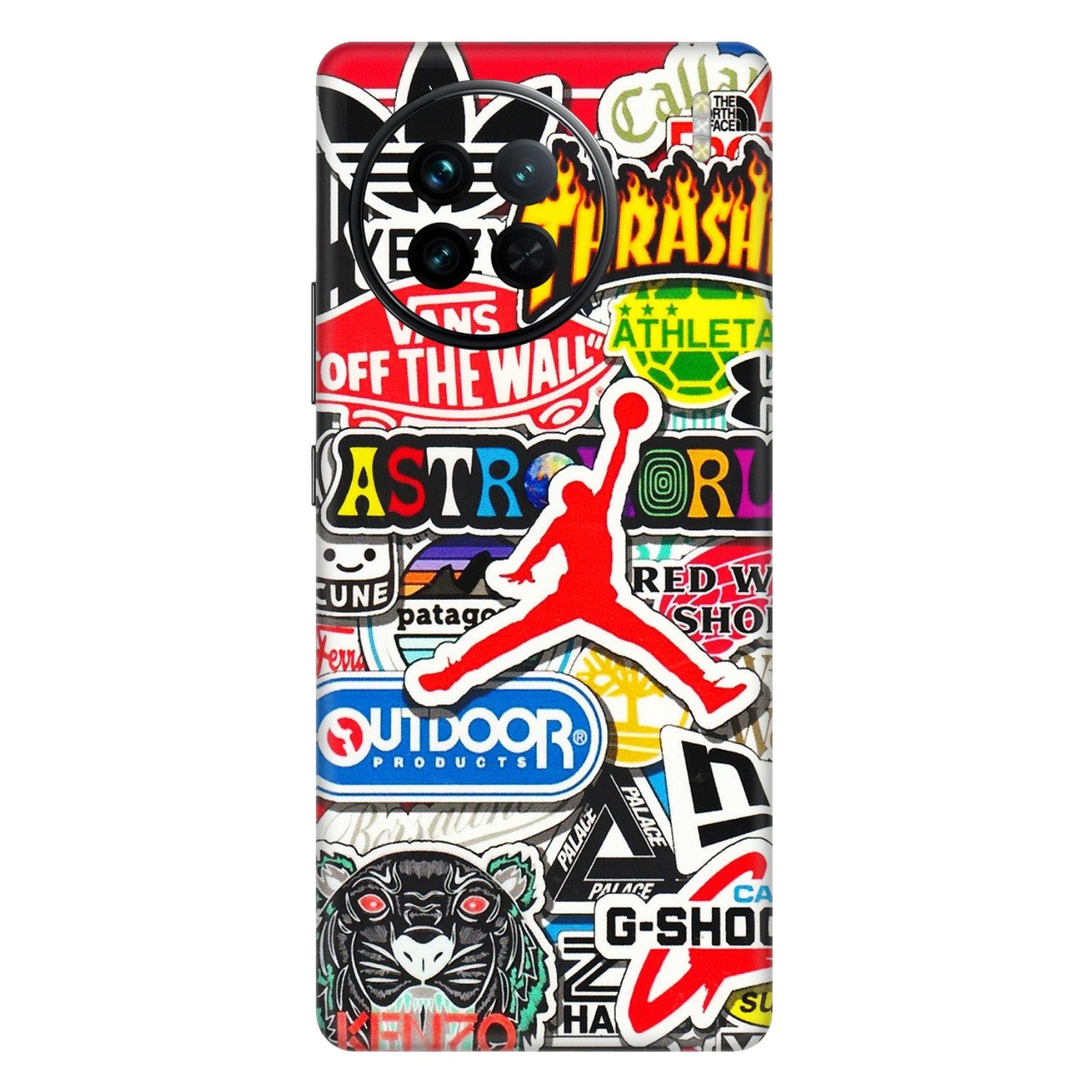 VIVO Z/V/X/T/U/S Series Phone Skins (All Models) - Multi Brands Sticker Graffiti - 3D Embossed Finish (L-37) Vivo X90