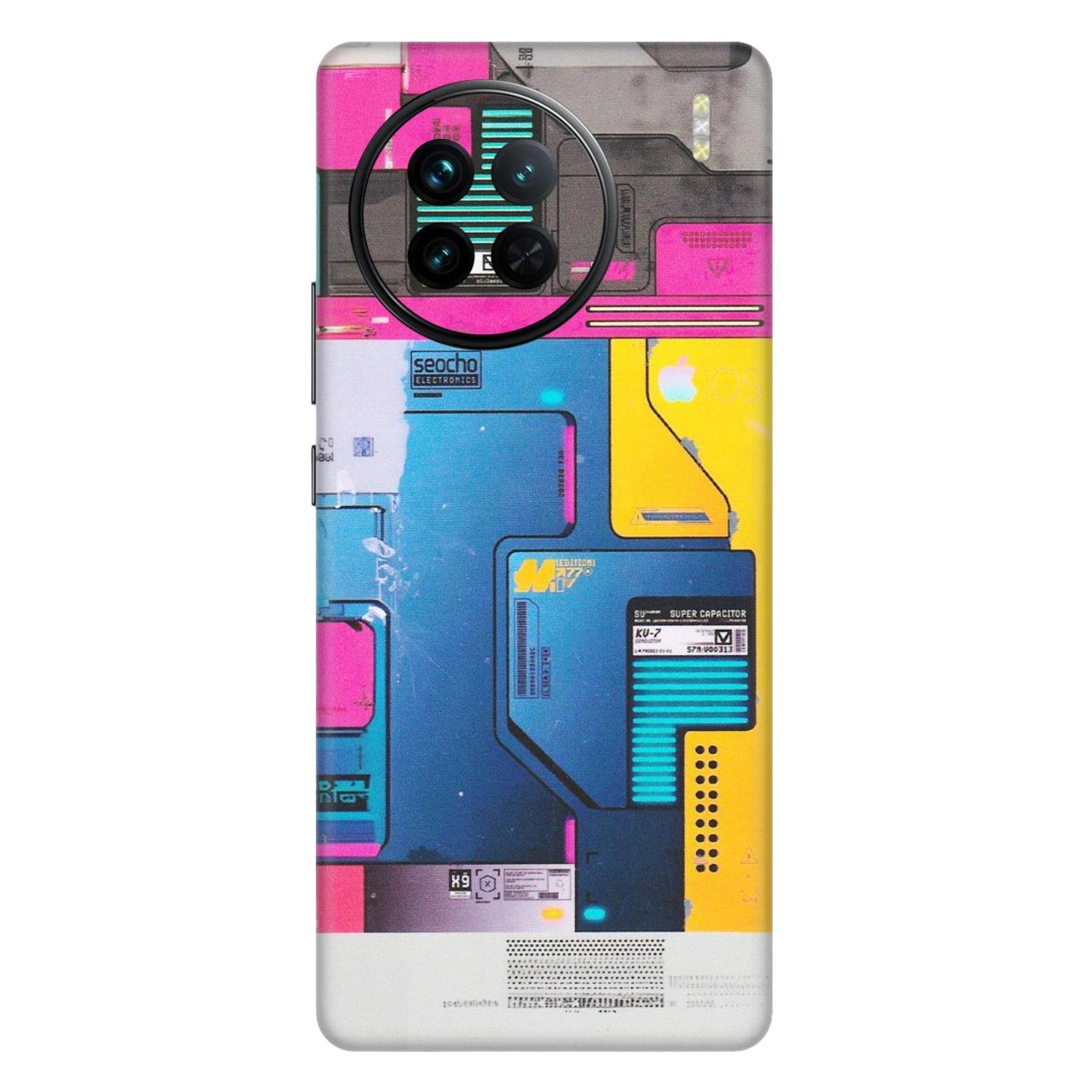 VIVO Z/V/X/T/U/S Series Phone Skins (All Models) - Colourfull Motherboard Internals - Matte Finish (M-55) Vivo X90