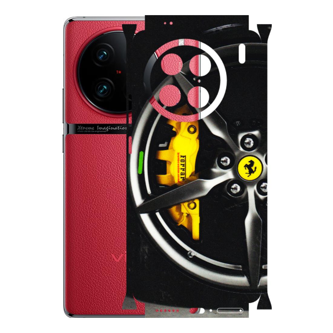 VIVO Z/V/X/T/U/S Series Phone Skins (All Models) - Ferrari Wheel Alloy - 3D Embossed Finish (L-173) Vivo X90 Pro
