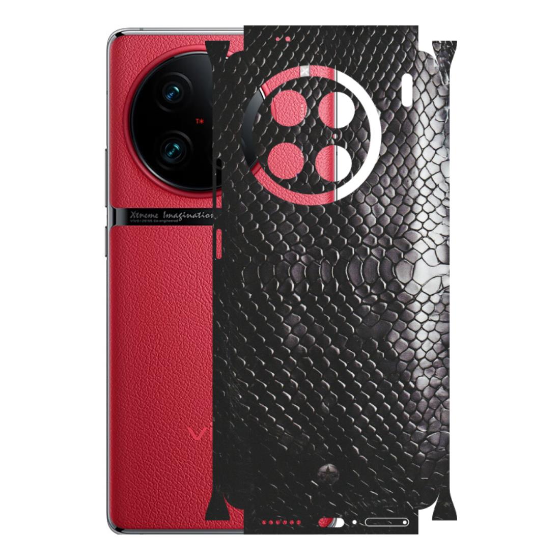 VIVO Z/V/X/T/U/S Series Phone Skins (All Models) - Black Snack Leather - Matte Finish (M-147) Vivo X90 Pro