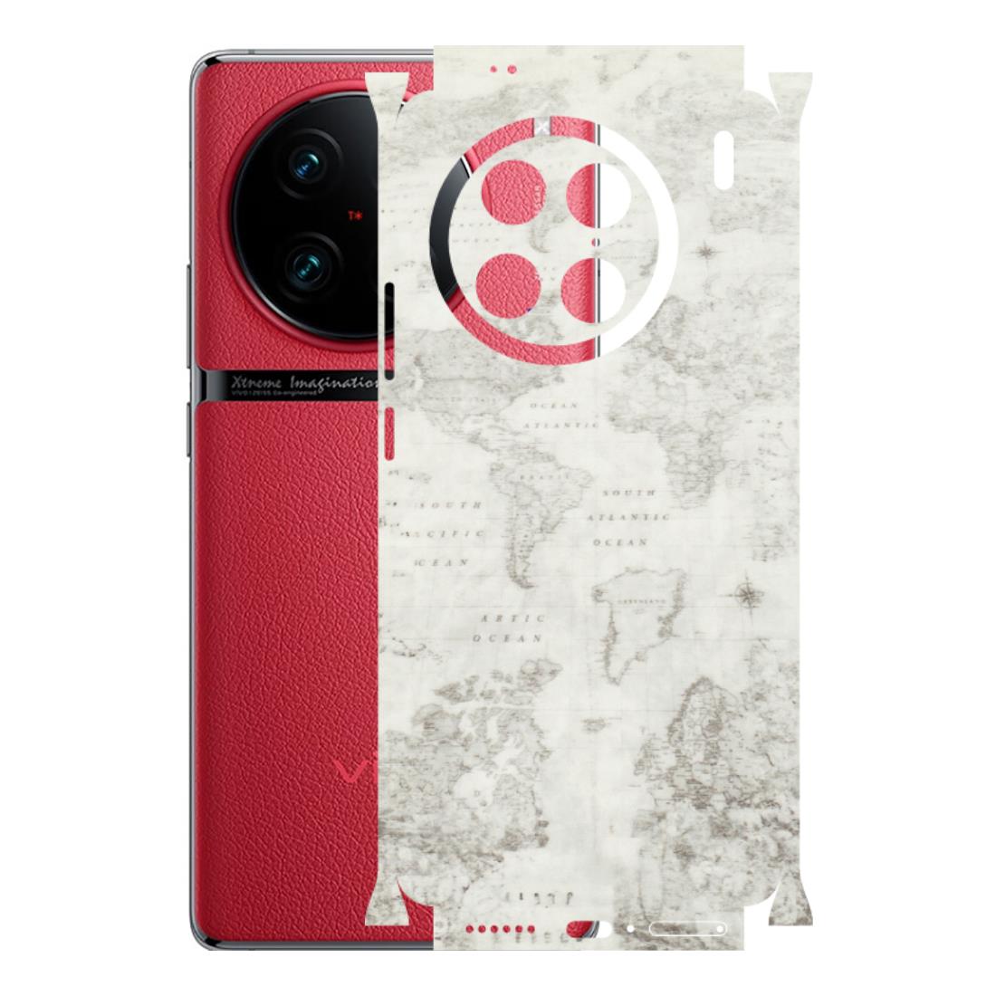 VIVO Z/V/X/T/U/S Series Phone Skins (All Models) - World Travel Map - Transparent Finish (T-04) Vivo X90 Pro
