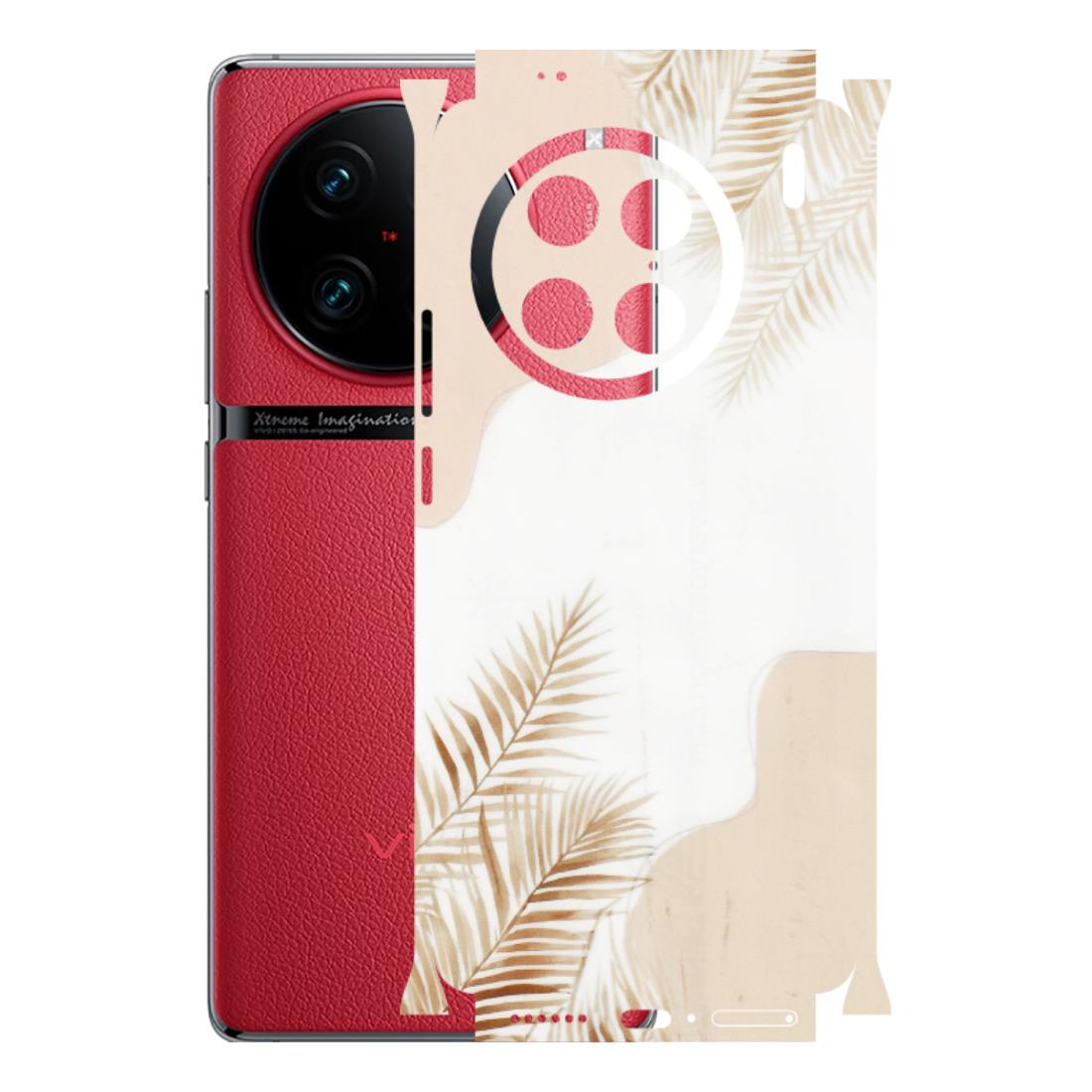 VIVO Z/V/X/T/U/S Series Phone Skins (All Models) - Gold Petals Abstract - Transparent Finish (T-08) Vivo X90 Pro