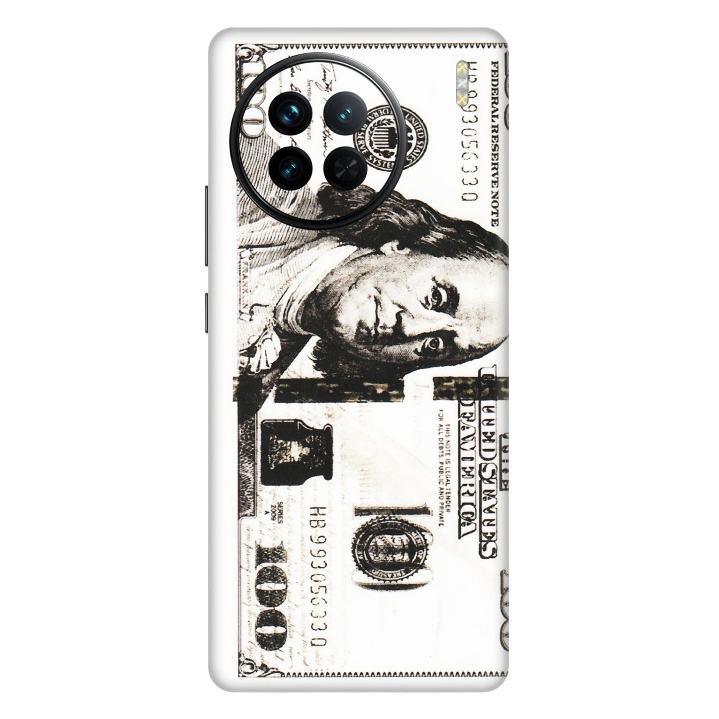 VIVO Z/V/X/T/U/S Series Phone Skins (All Models) - 100 Dollar Currency - Transparent Finish (T-01) Vivo X90