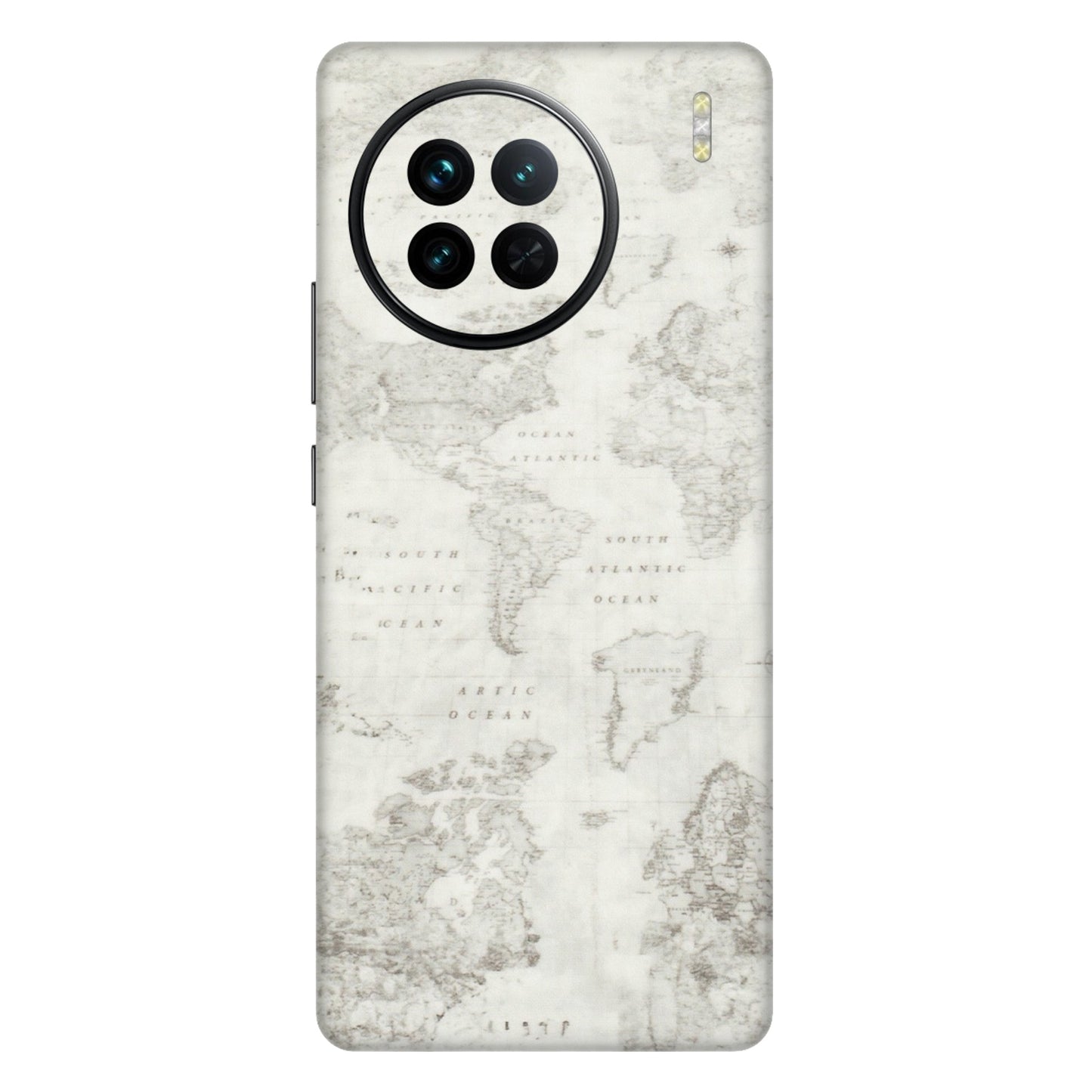 VIVO Z/V/X/T/U/S Series Phone Skins (All Models) - World Travel Map - Transparent Finish (T-04) Vivo X90
