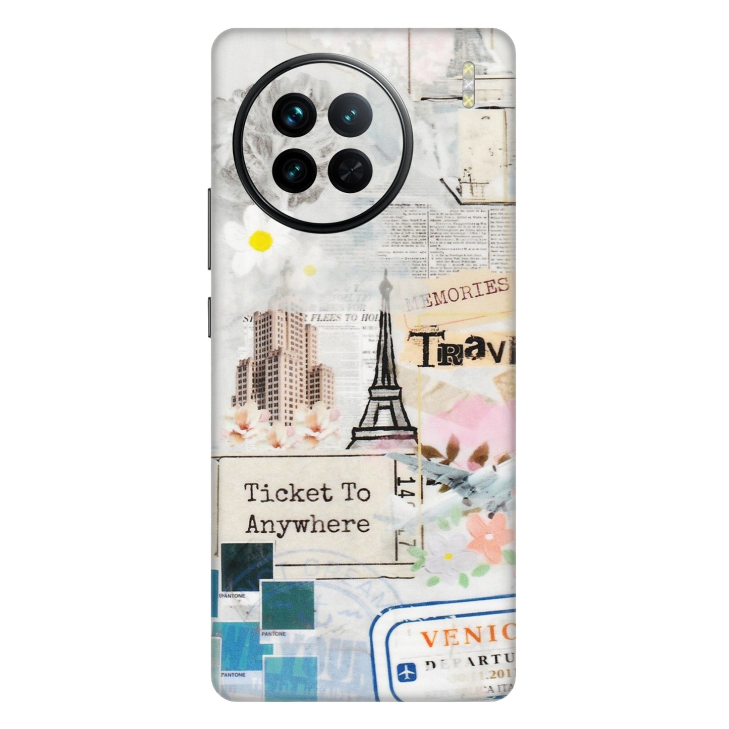 VIVO Z/V/X/T/U/S Series Phone Skins (All Models) - Travel Memories - Transparent Finish (T-09) Vivo X90
