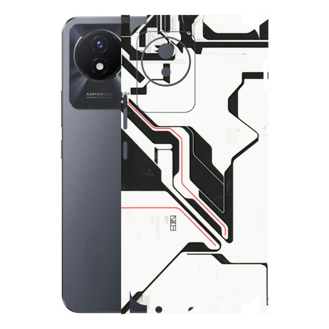 VIVO Y Series Phone Skins (All Models) - White Techy Logo - 3D Embossed Finish (L-312) Vivo Y02T