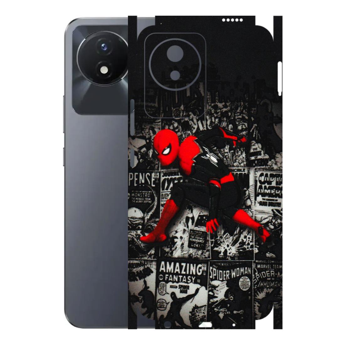 VIVO Y Series Phone Skins (All Models) - SpiderMan New - 3D Embossed Finish (L-162) Vivo Y02