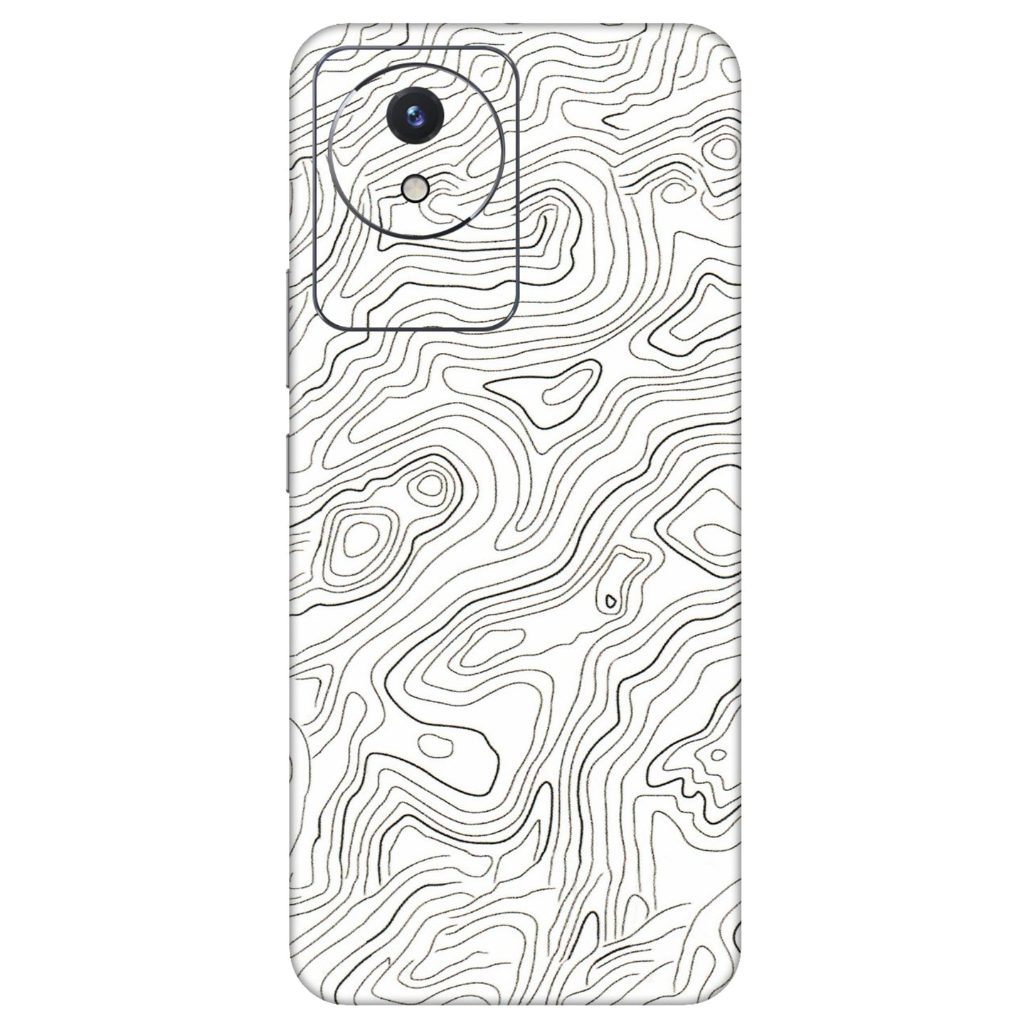 VIVO Y Series Phone Skins (All Models) - White Black Swirls - 3D Embossed Finish (L-219) Vivo Y02