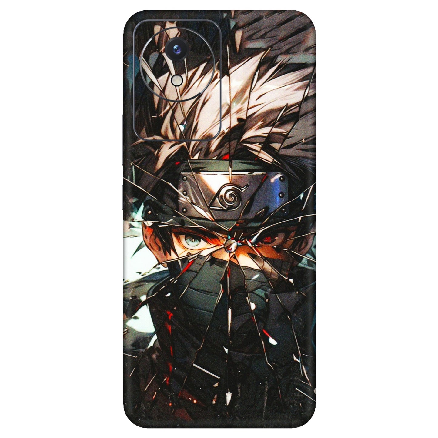 VIVO Y Series Phone Skins (All Models) - Kakashi Shattered Glass Effect - 3D Embossed Finish (L-237) Vivo Y02