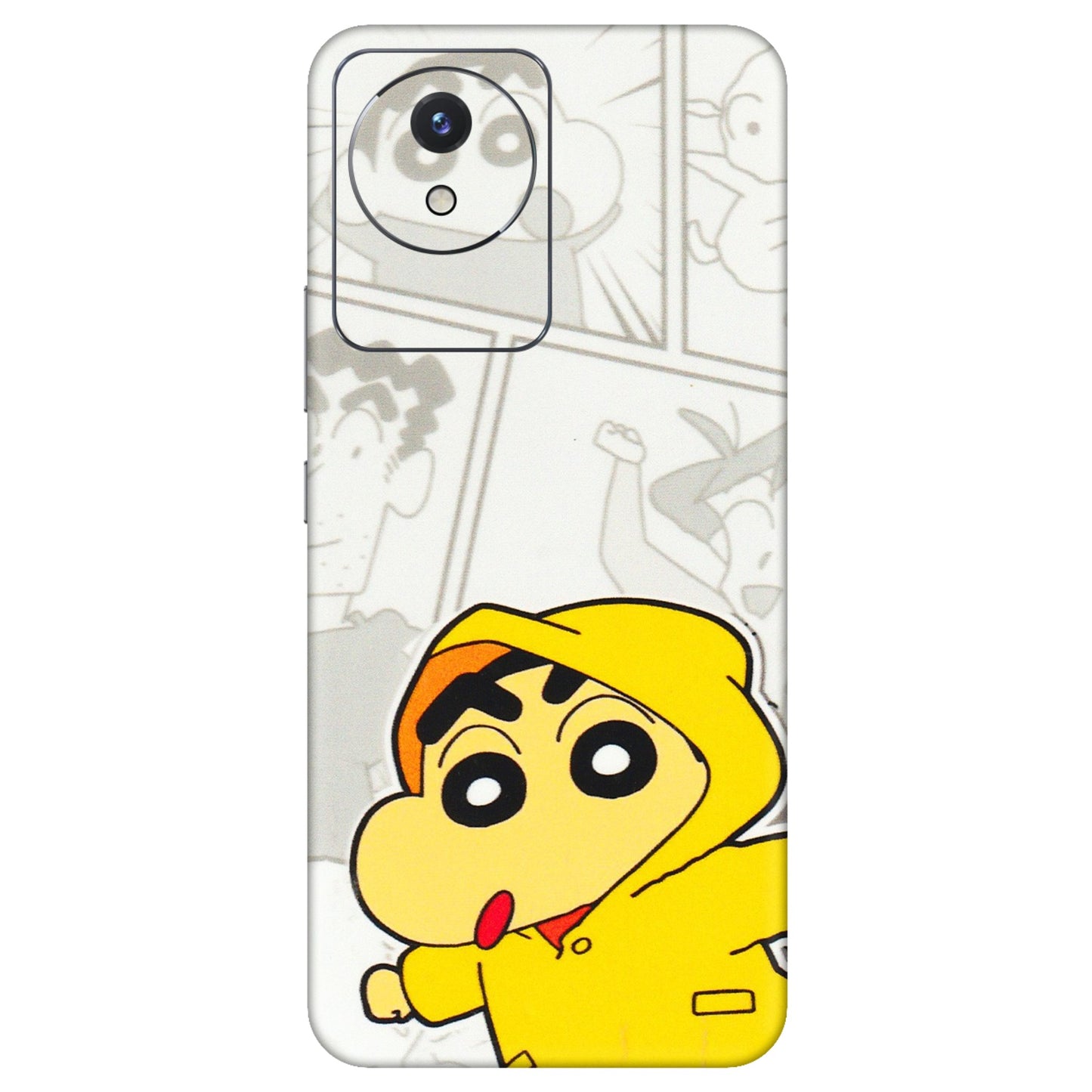 VIVO Y Series Phone Skins (All Models) - Yellow Shinchan Comic - 3D Embossed Finish (L-246) Vivo Y02